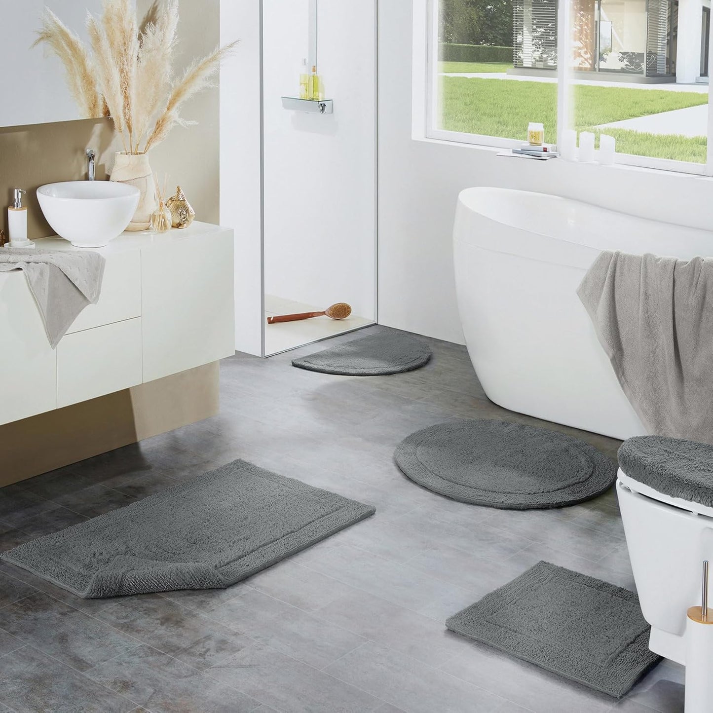 Badematte Stuttgart, 80x150 cm, Grau Badteppich - 80x150 cm