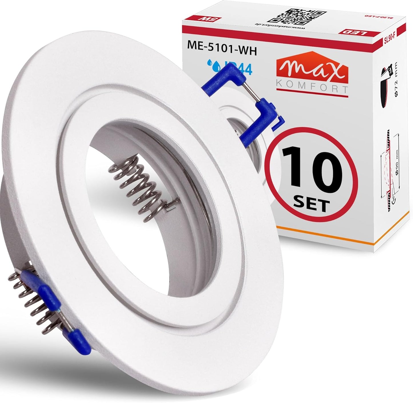 10er-Pack Einbaustrahler-Fassung, 10er Set