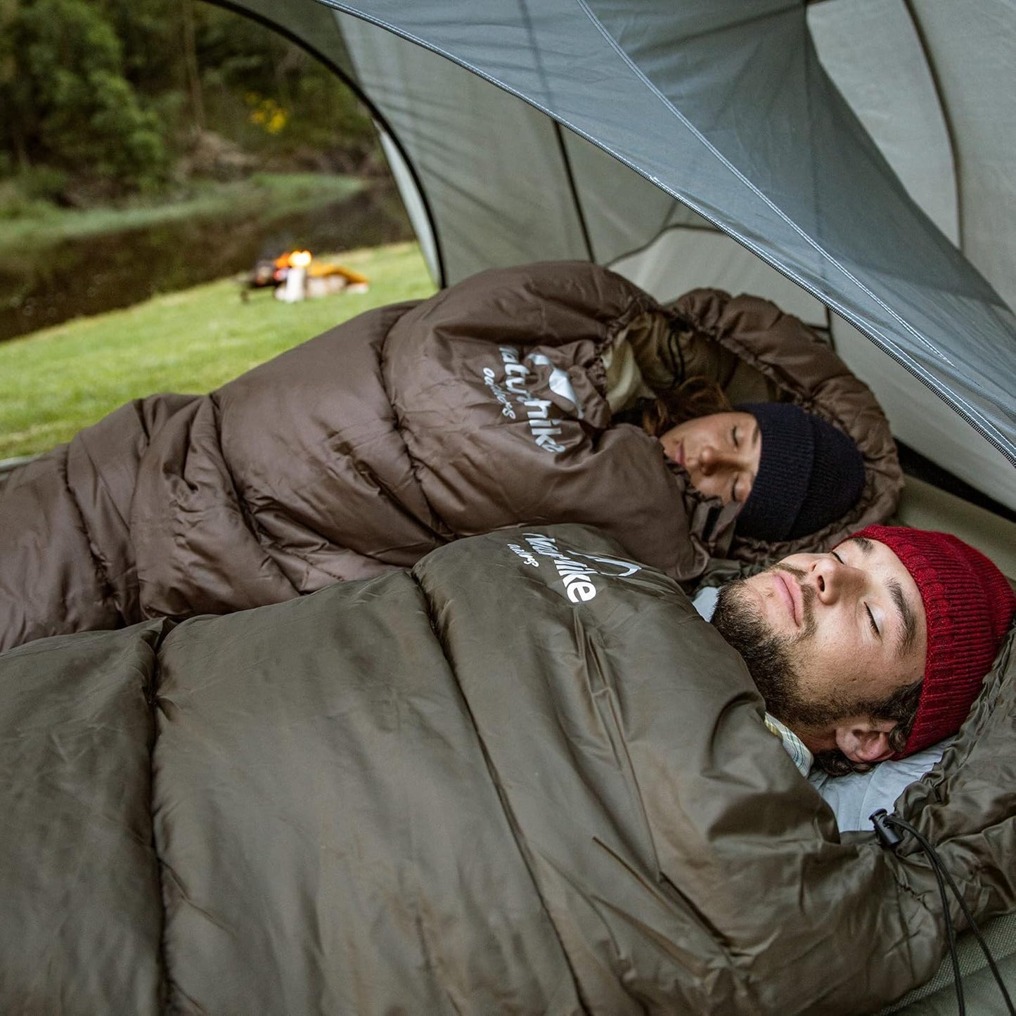 Schlafsack mit Kapuze, Grün (11°C)