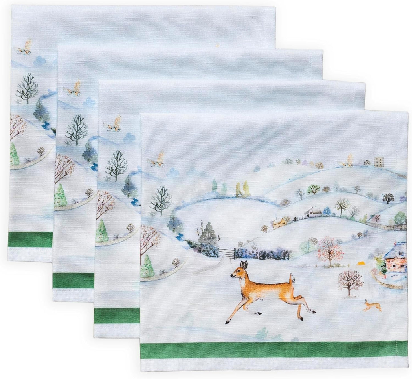 Stoffservietten-Set aus Baumwolle, 28 - Snowy World