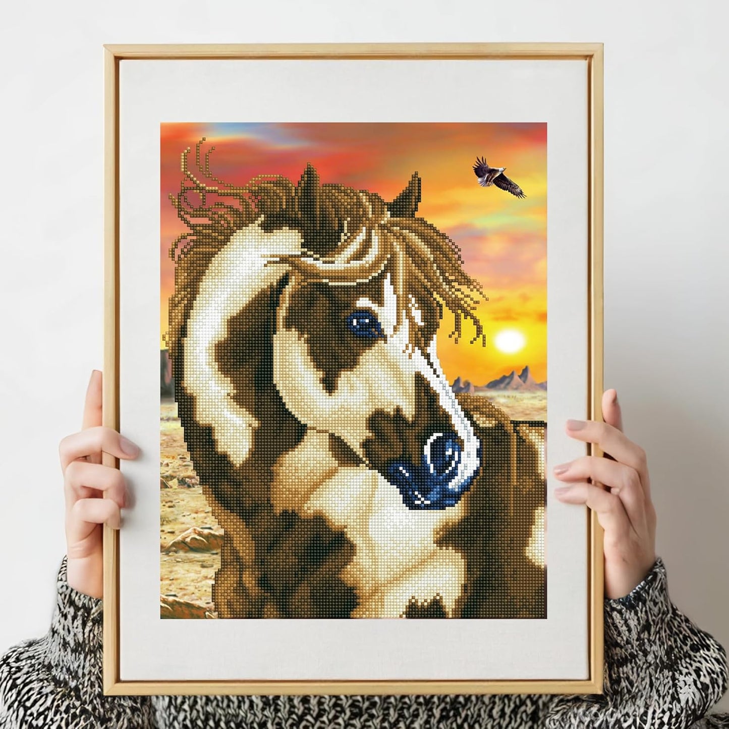 Diamond Painting Wildpferd, 35,5 x 45,7 cm Bunt