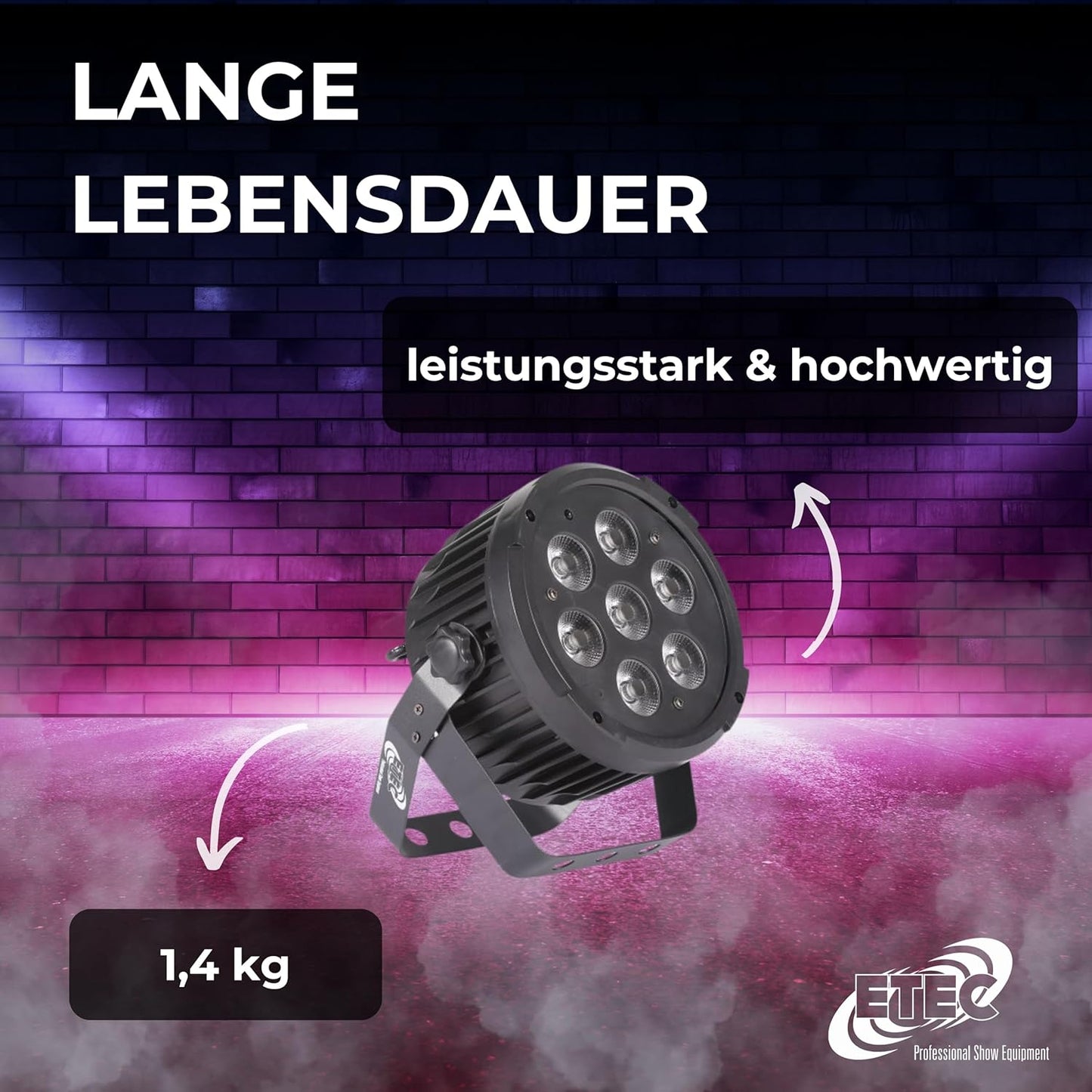 LED Compact PAR 7 Scheinwerfer (4 Stück), 4 x 1 LED PAR, Compact Par 7 Scheinwerfer