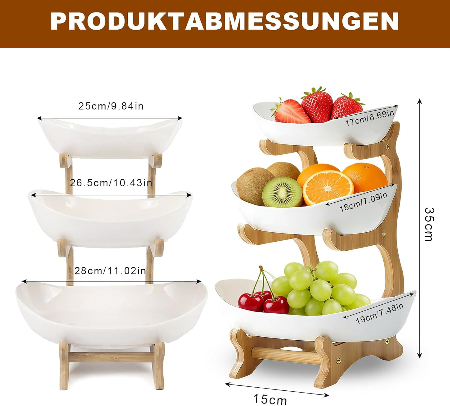 Obst-Etagere mit 3 Etagen
