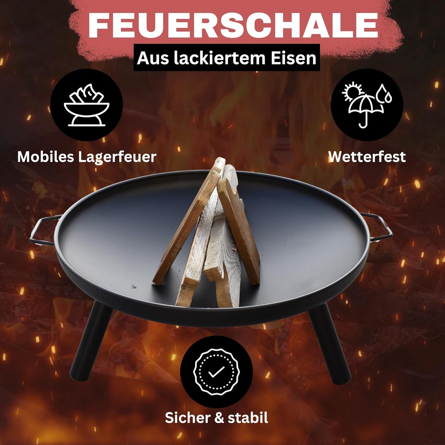 Feuerschale mit Griffen