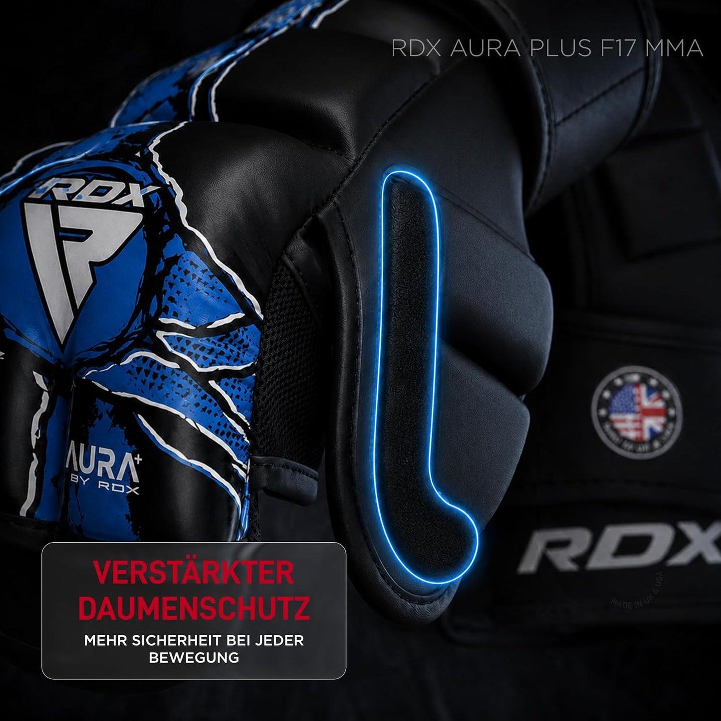 Grappling MMA Sparring Handschuhe, Black/Blue M