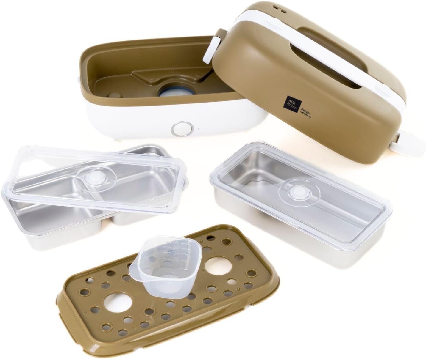 Elektrische Lunchbox & Mini Campingkocher WM023, Olive / White