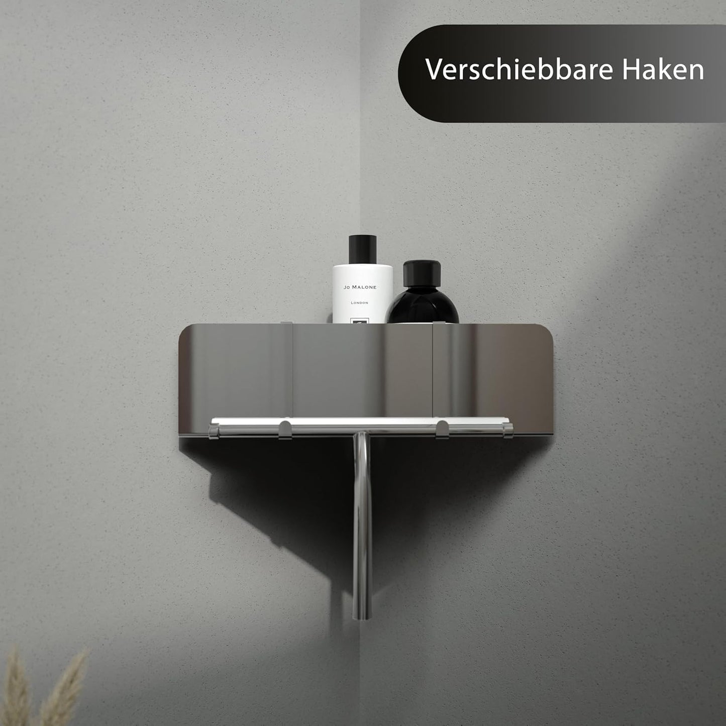 Eck-Duschregal ohne Bohren, Eck-Duschablage Hochglanz