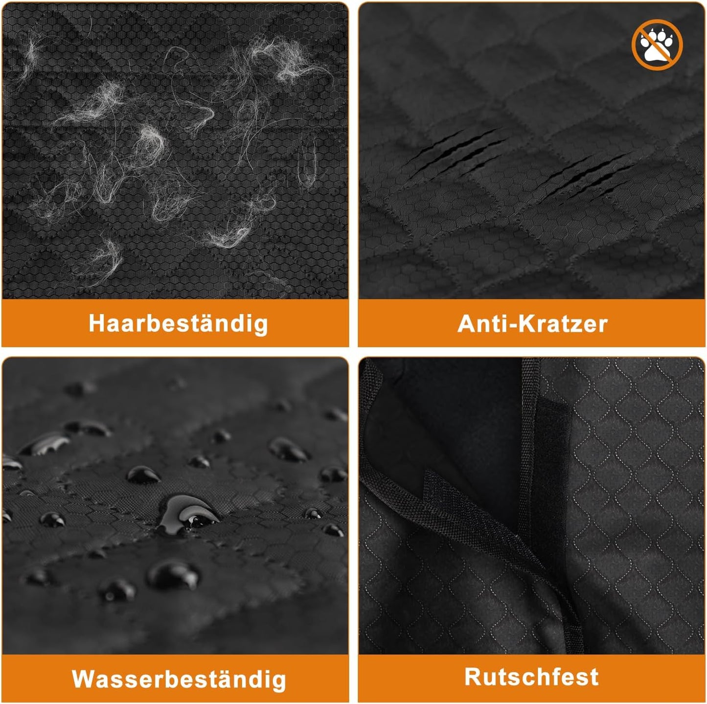 Kofferraumschutz für Hunde, Schwarz verdickt