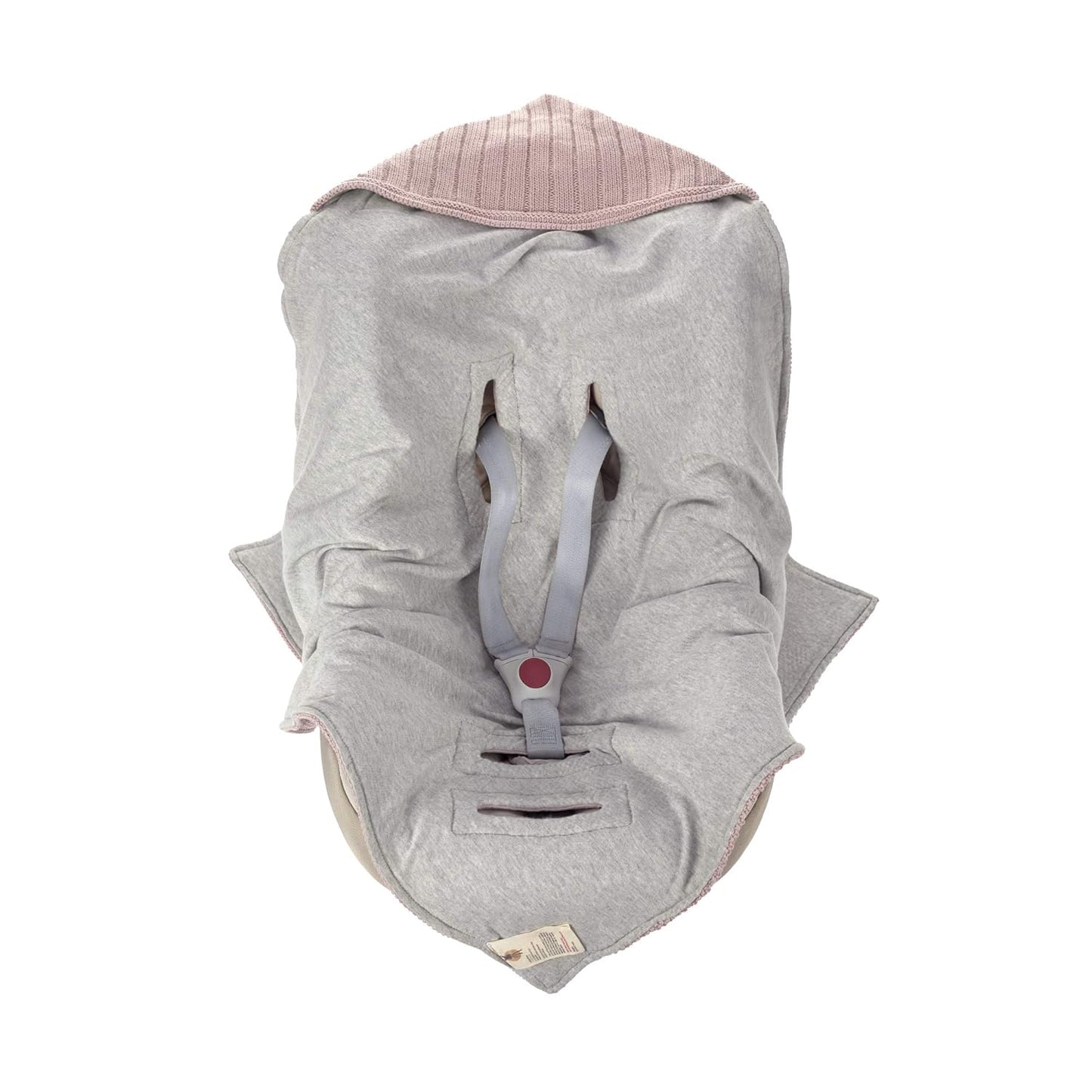 Baby Strickdecke für Autositz und Babyschale, für 3-Punkt-Gurtschlitze, Dusky Pink