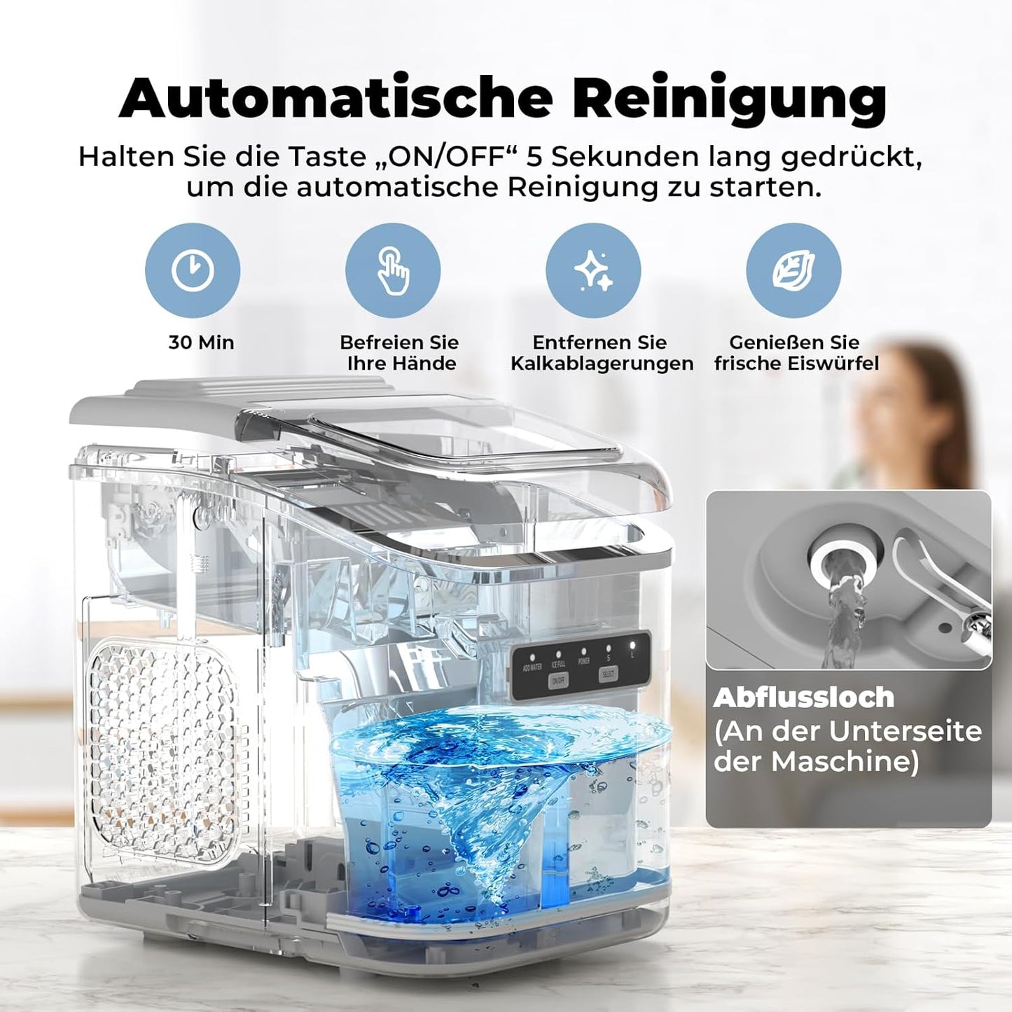 Eiswürfelmaschine, Grau