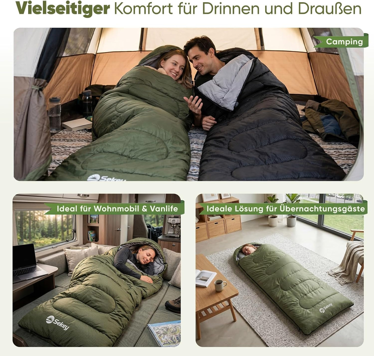 Deckenschlafsack, Grün