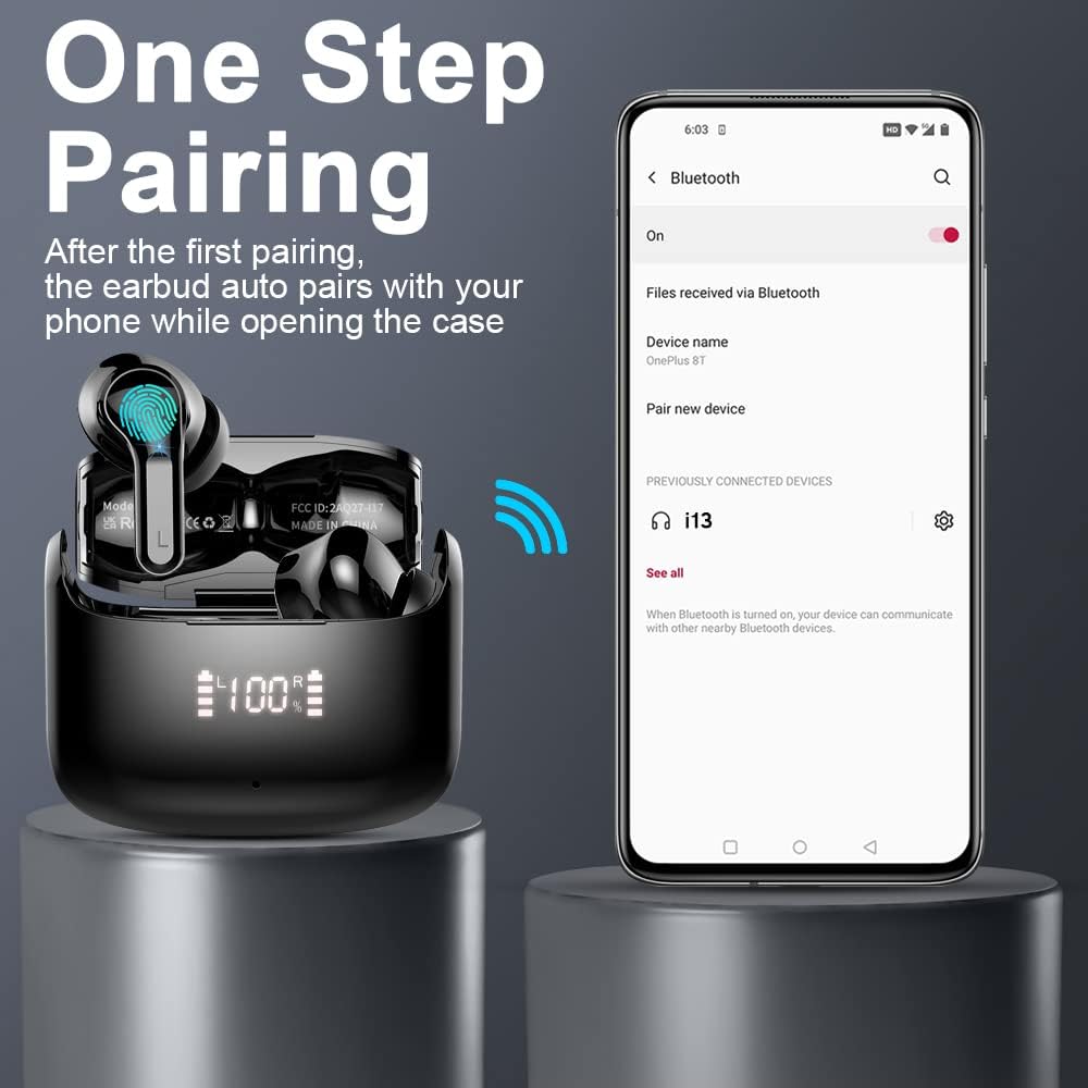 i13 In-Ear Kopfhörer mit Noise Cancelling, Schwarz