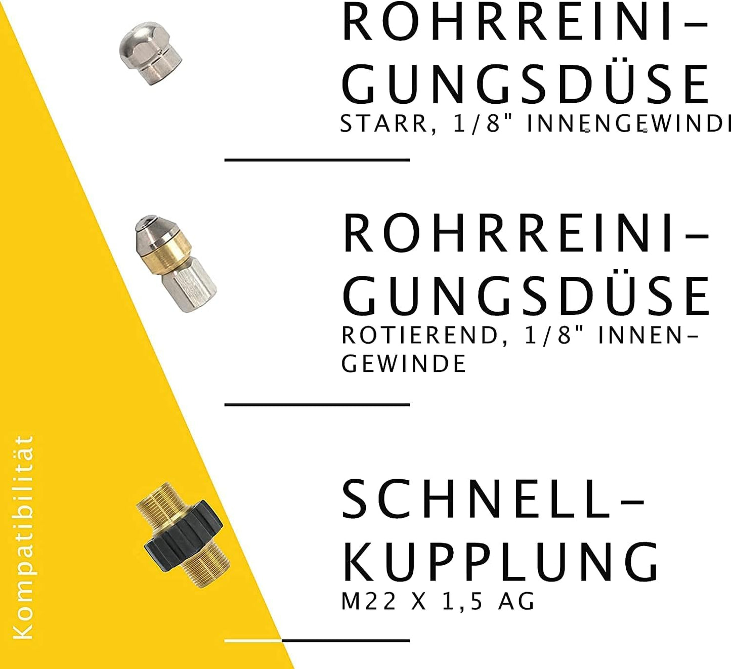 Rohrreinigungsschlauch Set PROFESSIONAL, 15 Meter