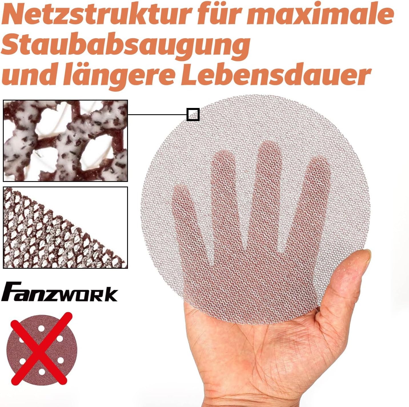Netz-Schleifgitter Set für Exzenterschleifer, Mix P80/120