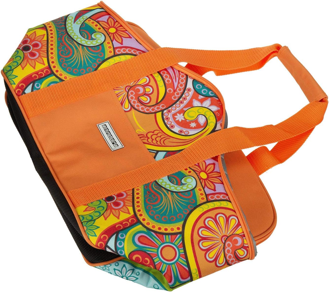 Pflegeleichte Kühltasche mit Zweiwege-Reissverschluss, paisley orange