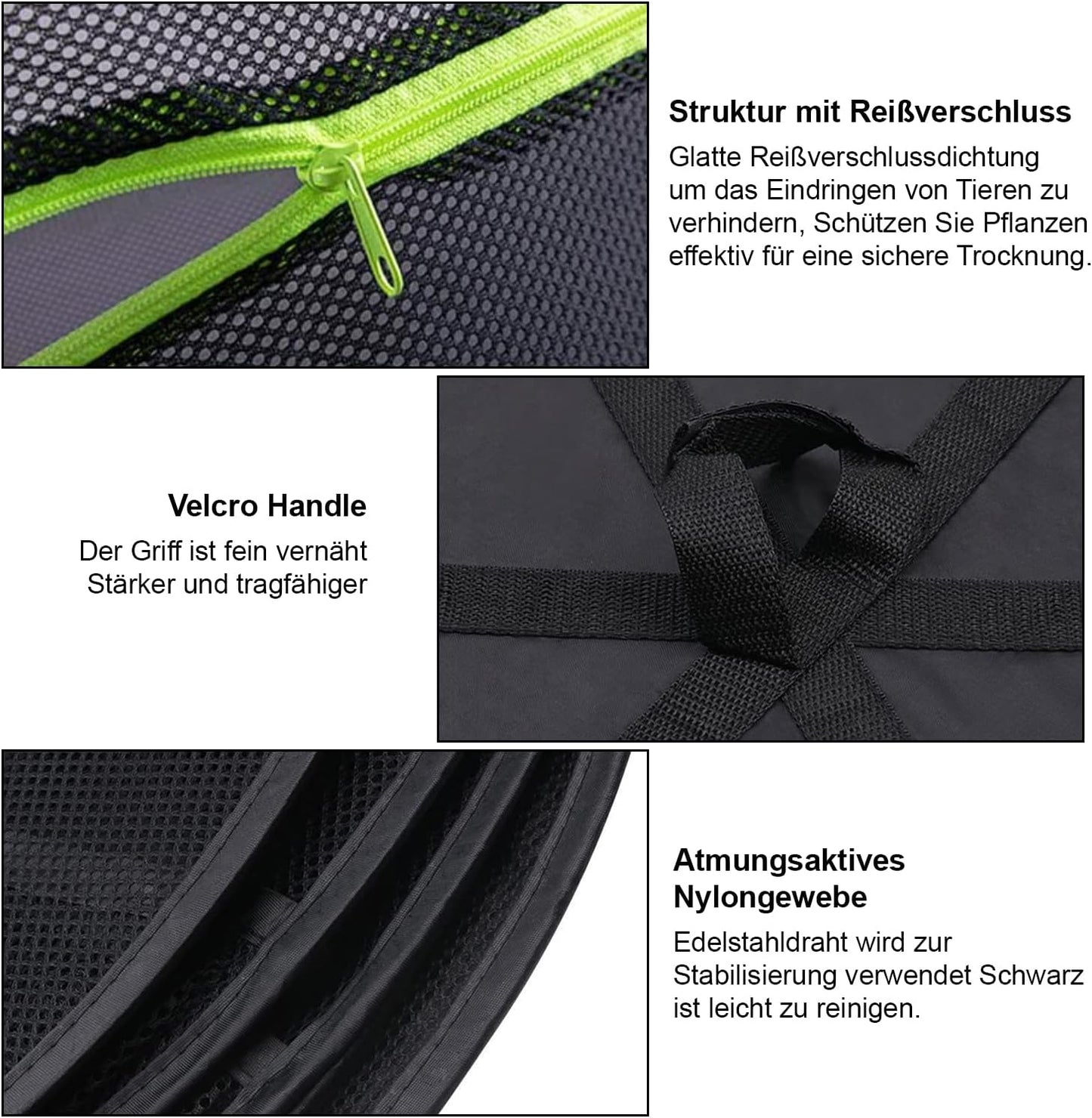 4-lagiges Kräutertrockner-Hängeregal mit Zipper, 4-lagiges