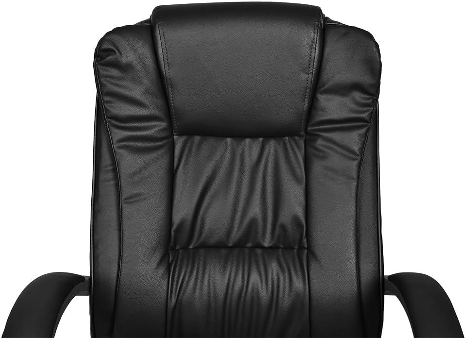 Ergonomischer Chefsessel mit Kunstlederbezug, Schwarz