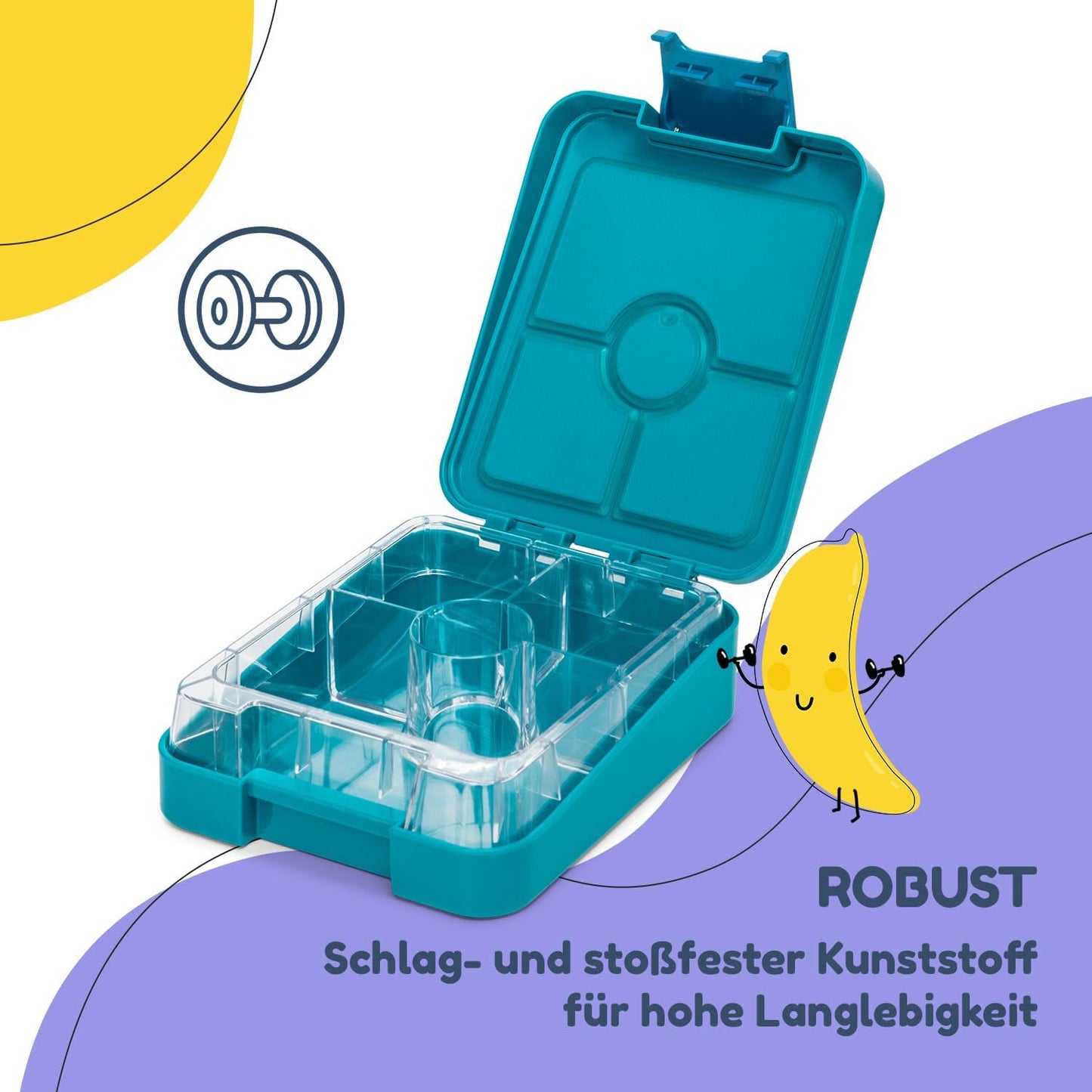Brotdose für Kinder, Petrol Meer Neo