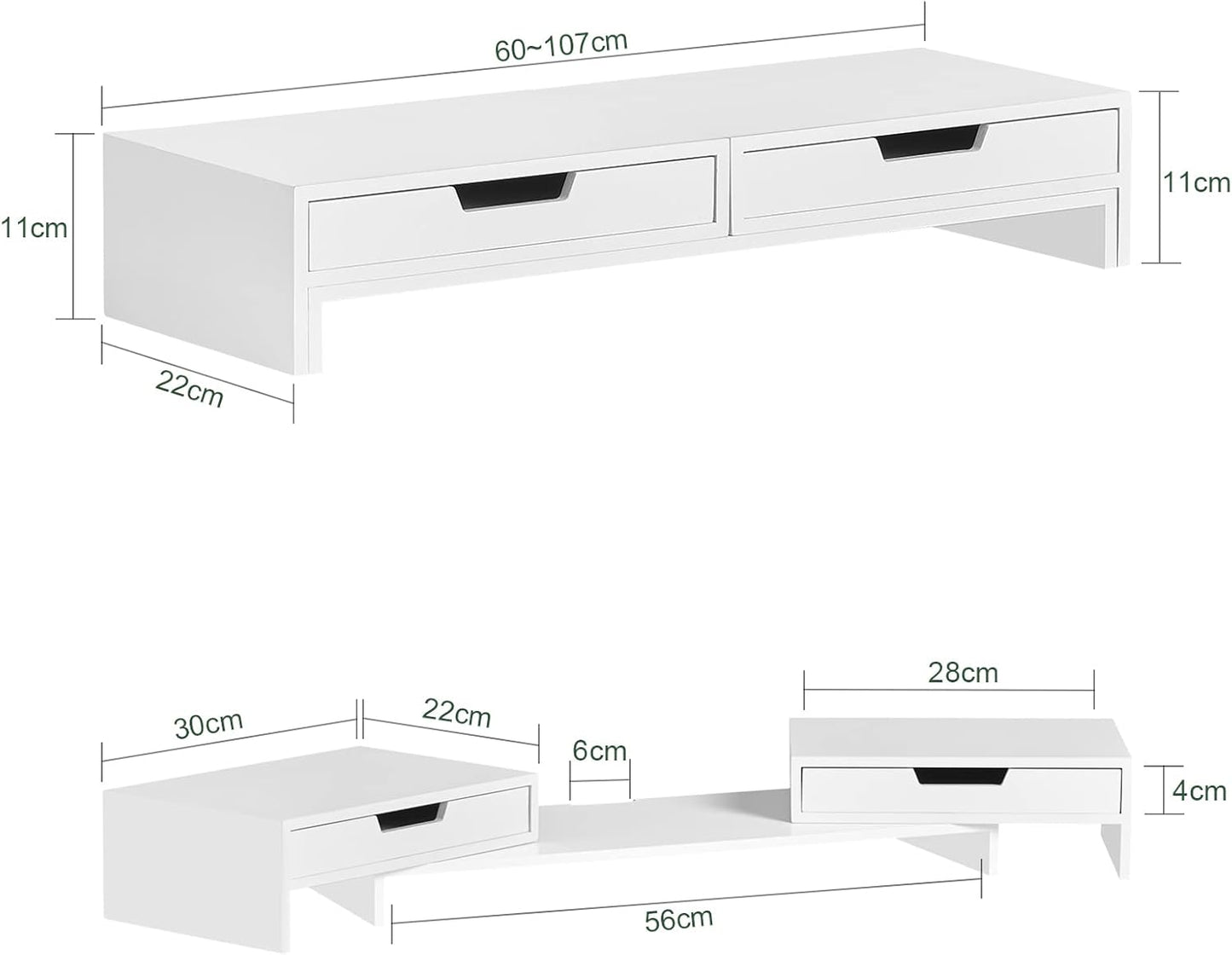 Monitorerhöhung Natalie, Weiss/MDF