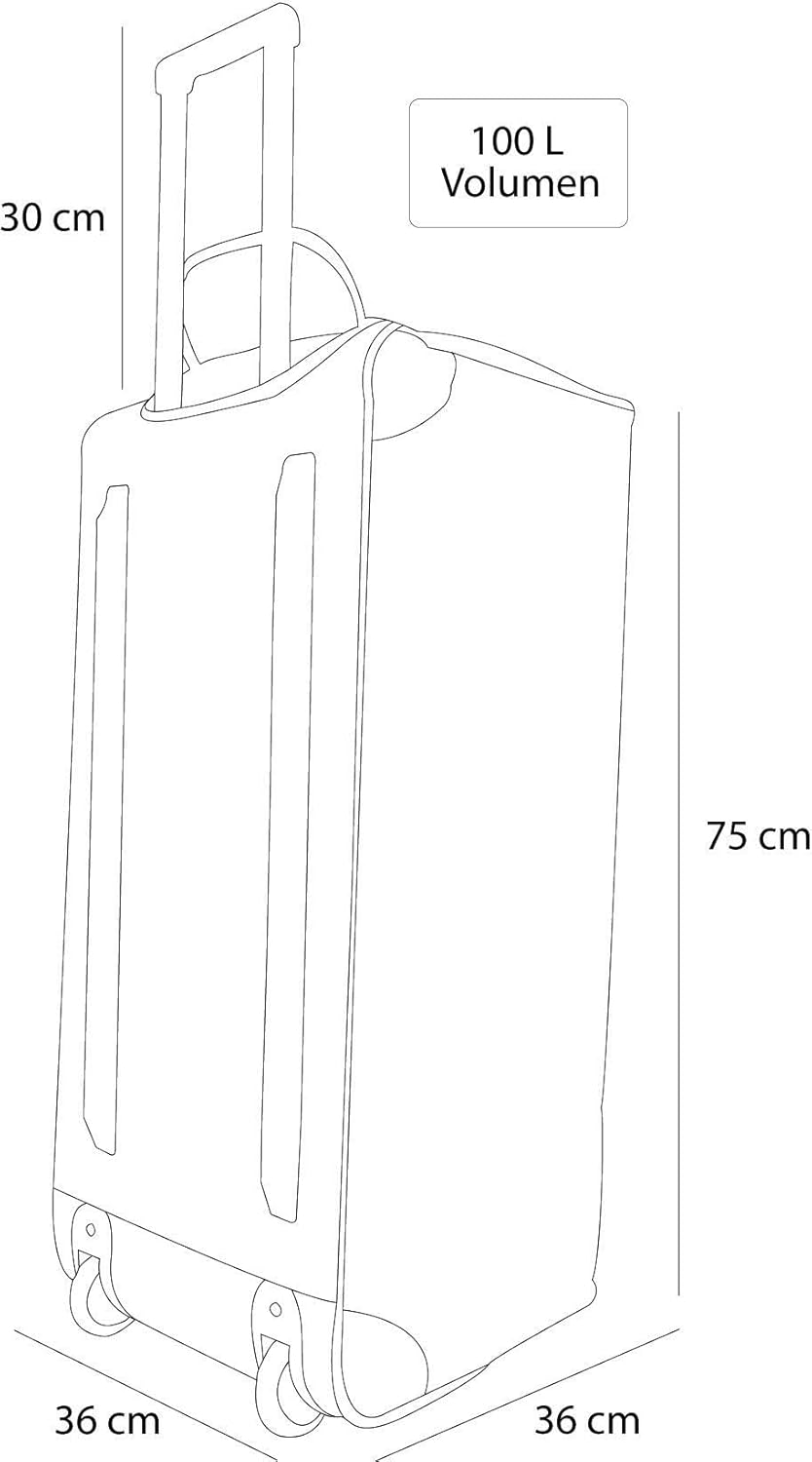 Reise- und Sporttasche mit Trolleyfunktion, 100L, Schwarz / 100 Liter XXL