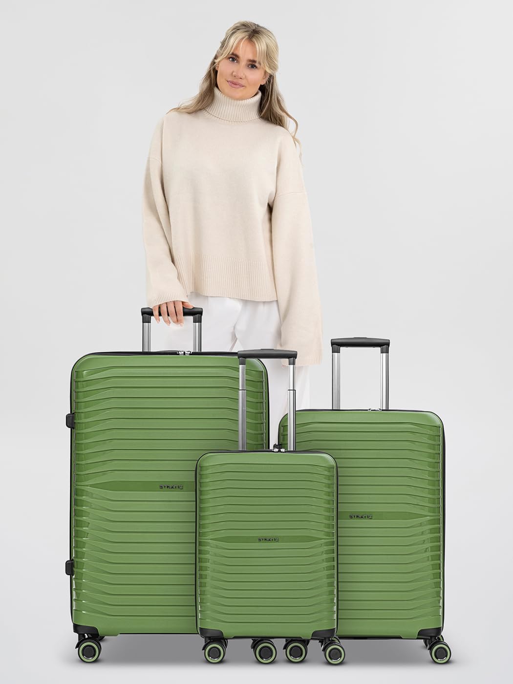 Shine 4 Rollen Kofferset 3-teilig, Olive Kofferset (3-teilig)