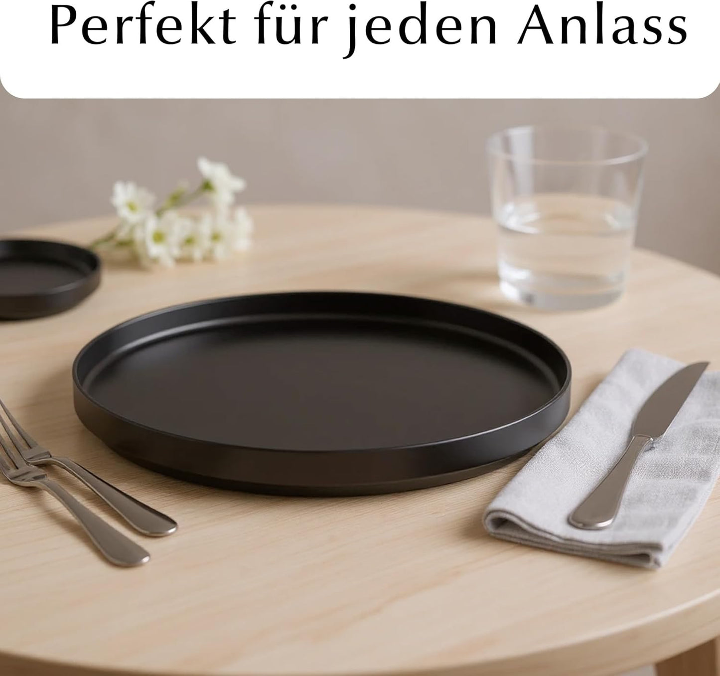 Kuchenteller-Set, Schwarz Kleine Teller (4x)