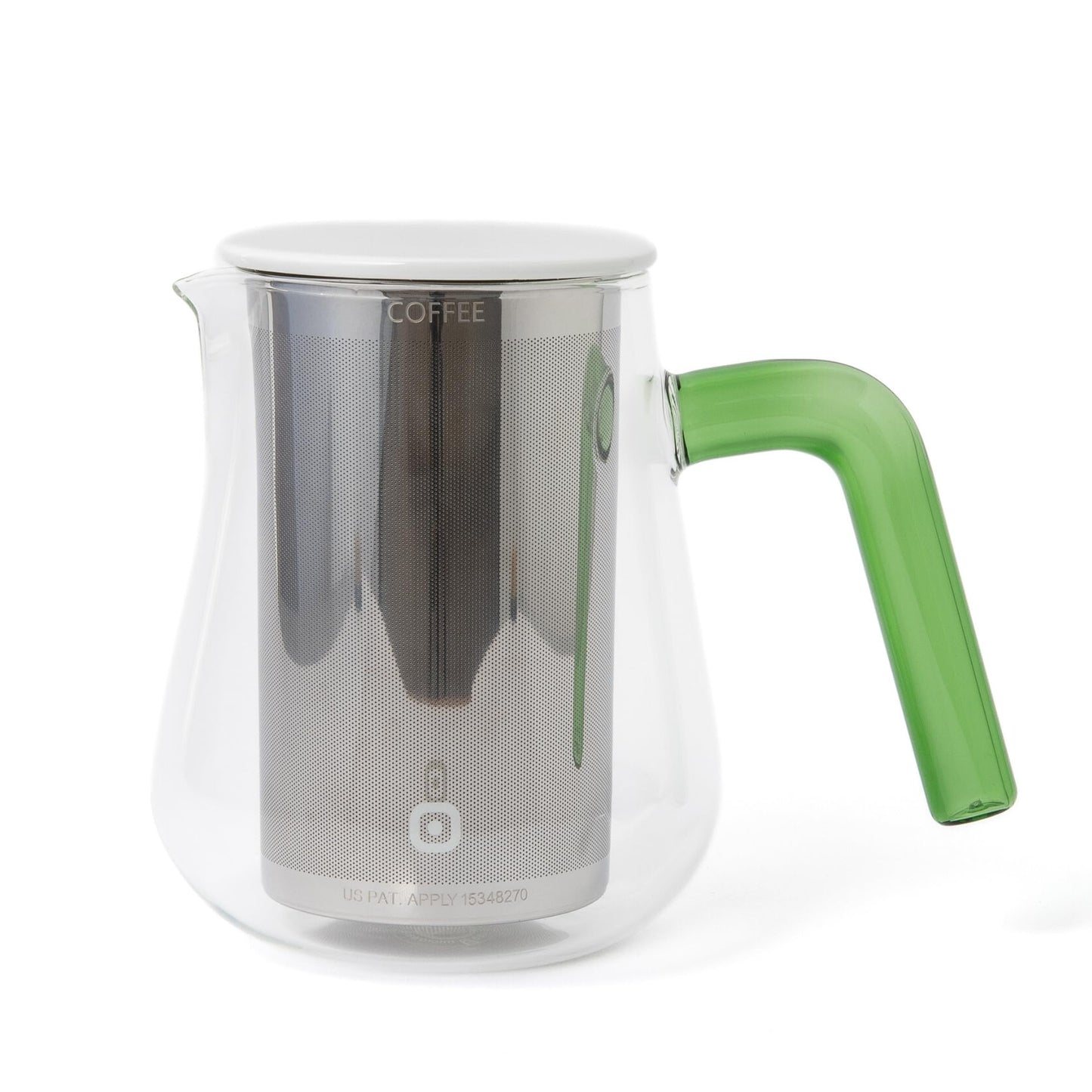 X-Tract Glas Kaffeekanne mit Edelstahlfilter 1,0l, Grün 1,0 Liter