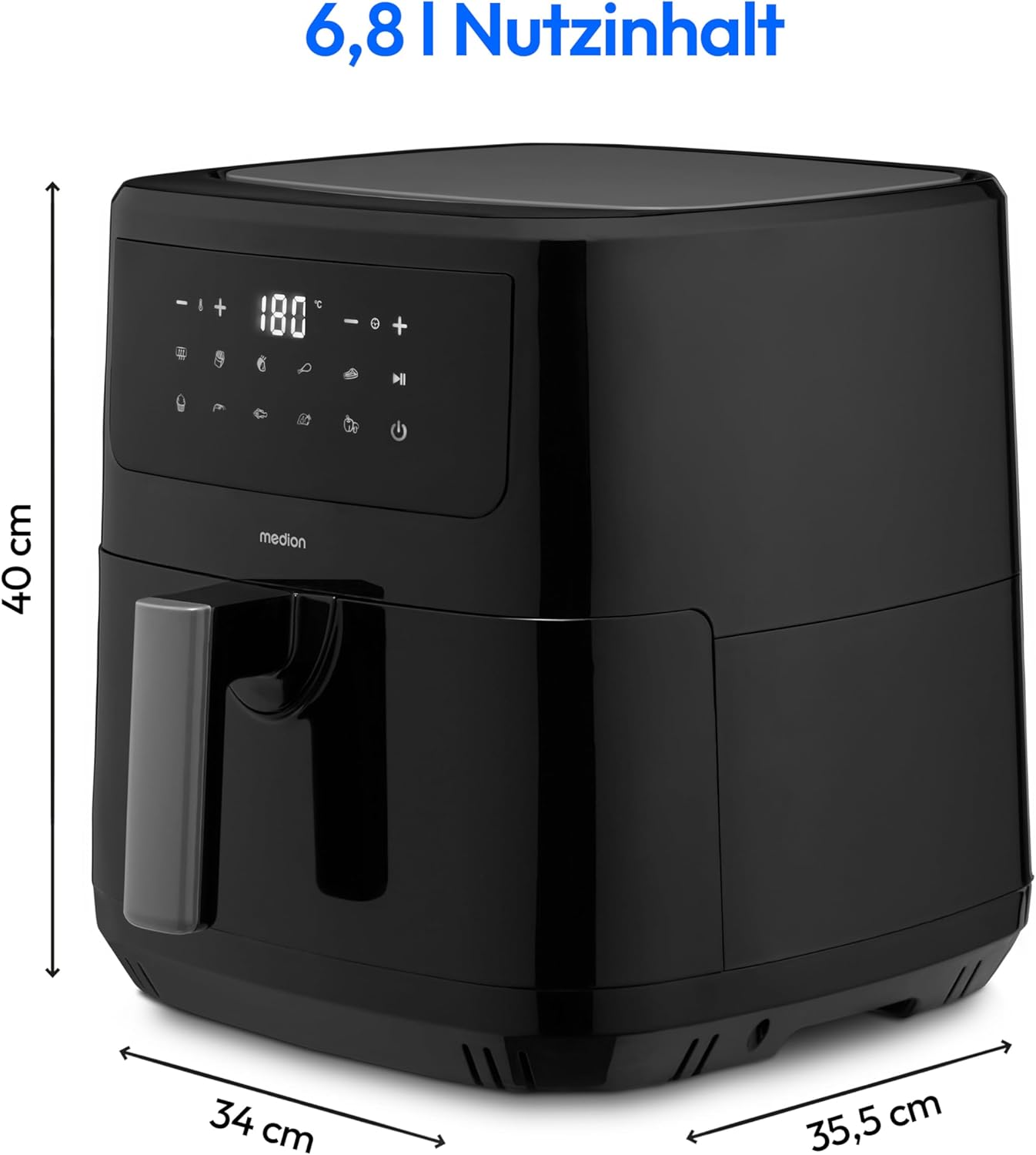 Heissluftfritteuse LIFE P10 XL Duo, Schwarz