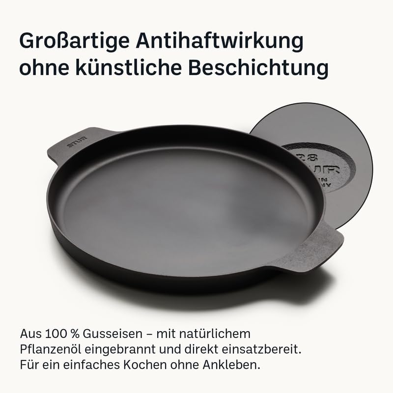 Gusseisenpfanne für Crêpes & Pfannkuchen, 30 cm