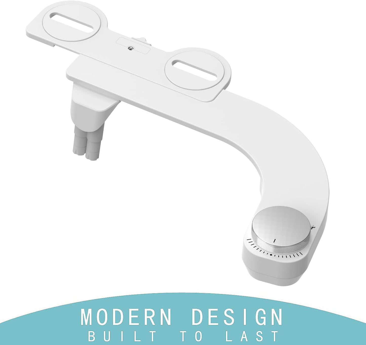 Bidet Toilettenaufsatz Links mit Doppel-Düsen, Linkes Silber