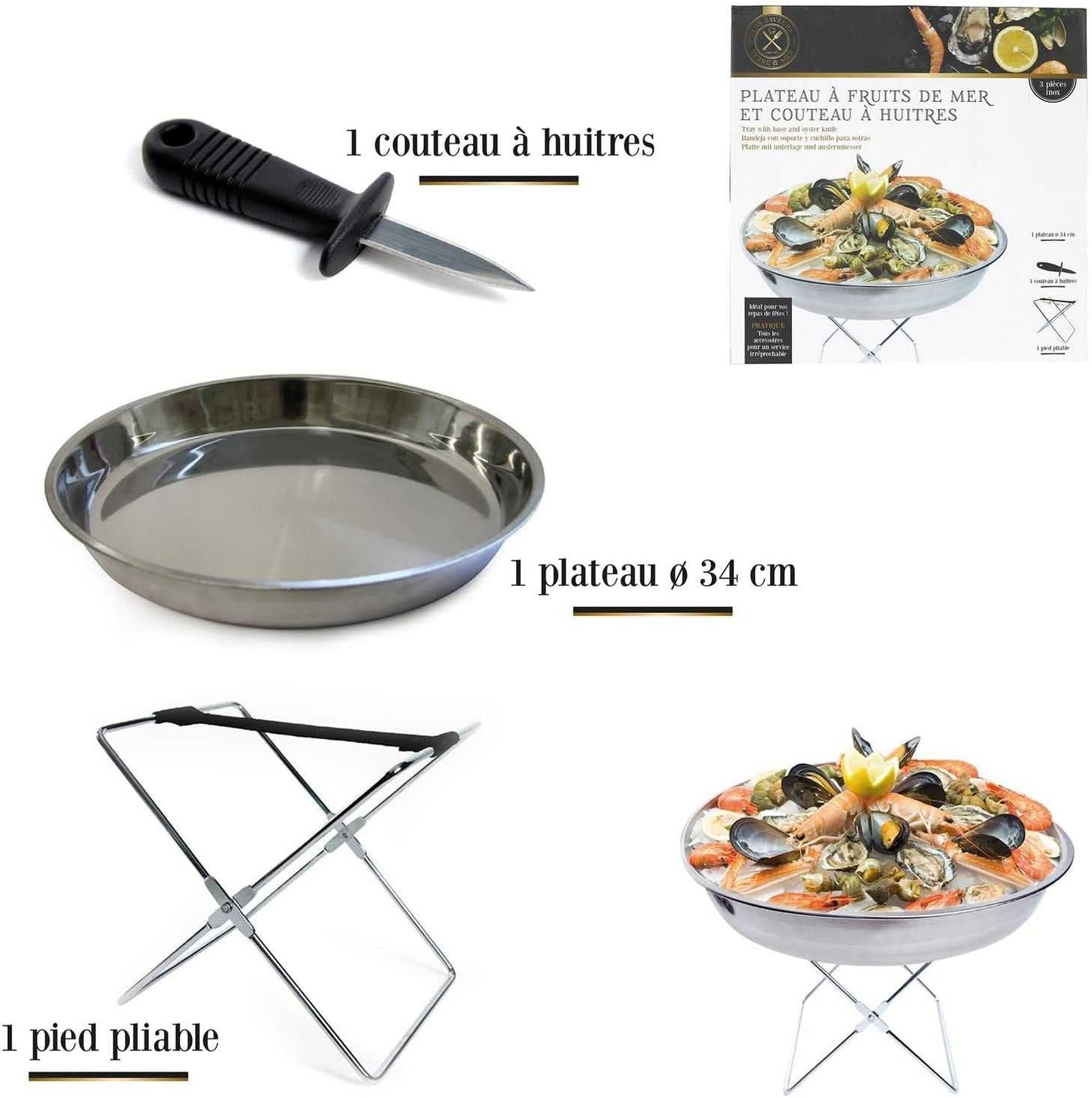 Meeresfrüchte-Tablett mit Austernmesser