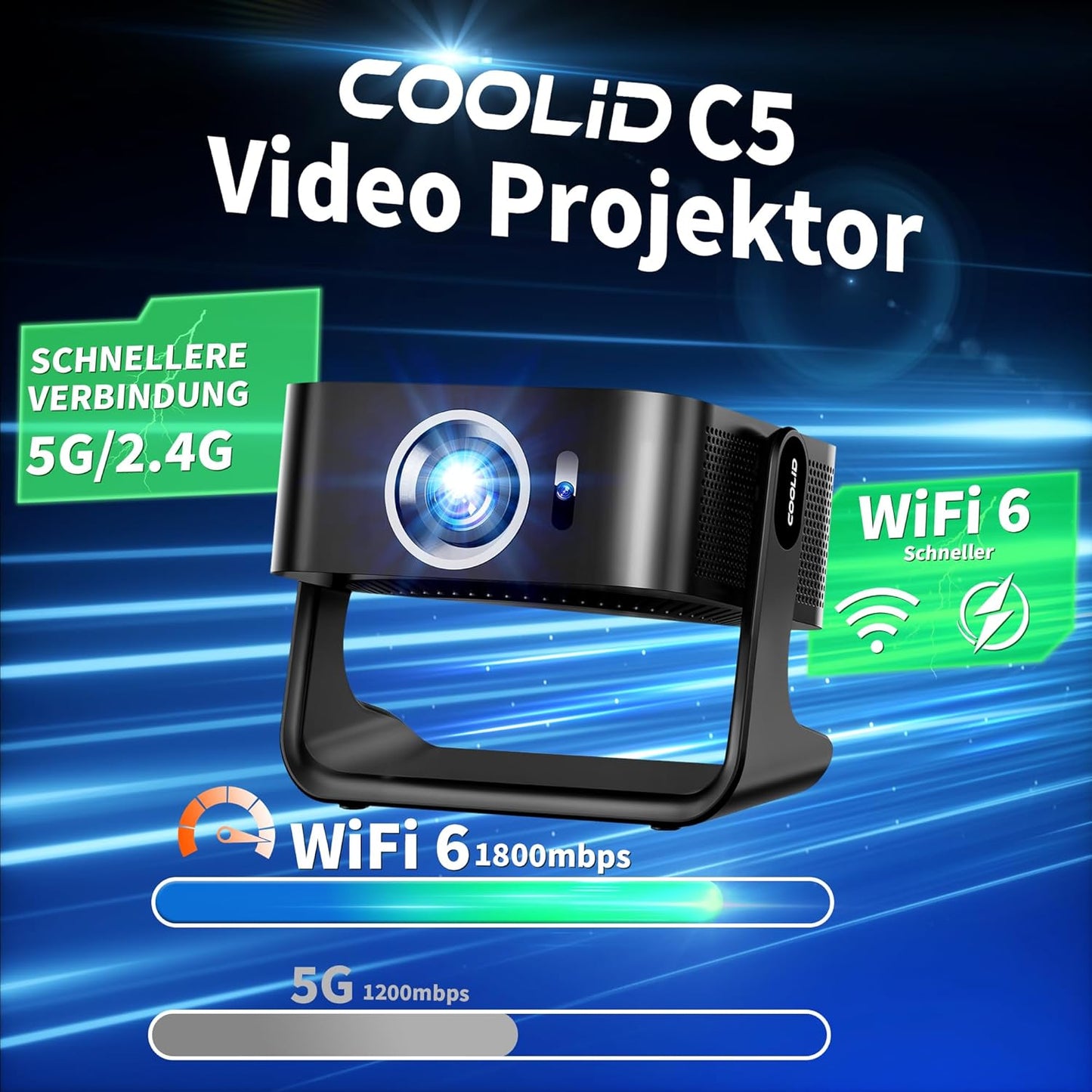 ‎C5 Projektor mit Auto Focus & Keystone, Black-C5