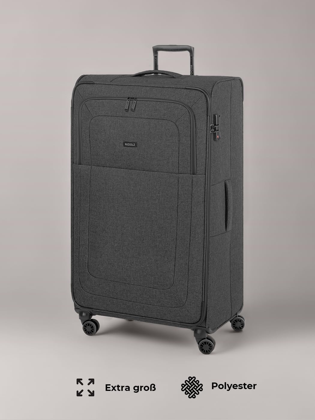 Essentials 4-Rollen-Koffer (XL Sondergrösse) mit TSA-Schloss, Schwarz XL Sondergrösse (90 cm) 4-Rad