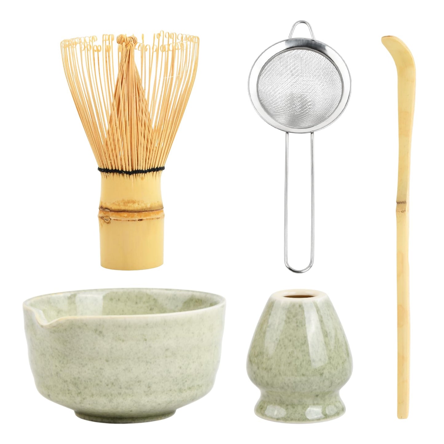 Japanisches Matcha Tee Set 5-teilig, Grasgrün