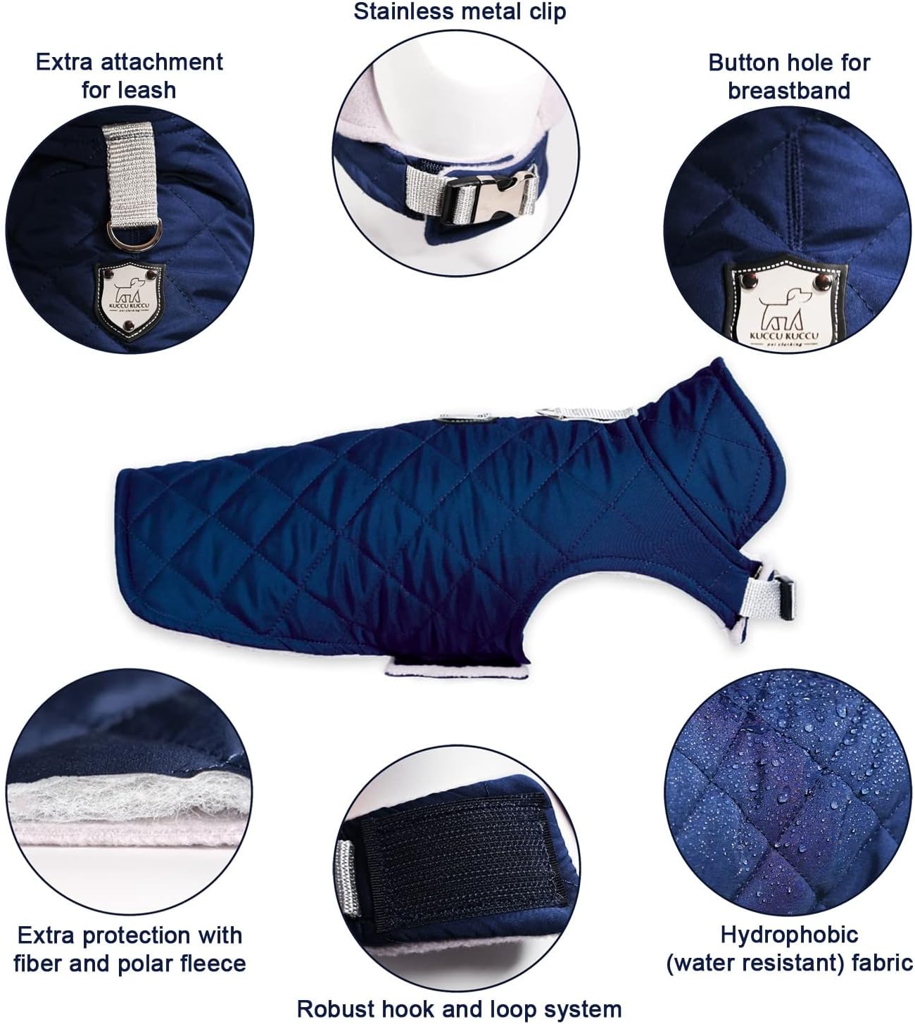 Wasserabweisender Hundemantel, XL / Blau