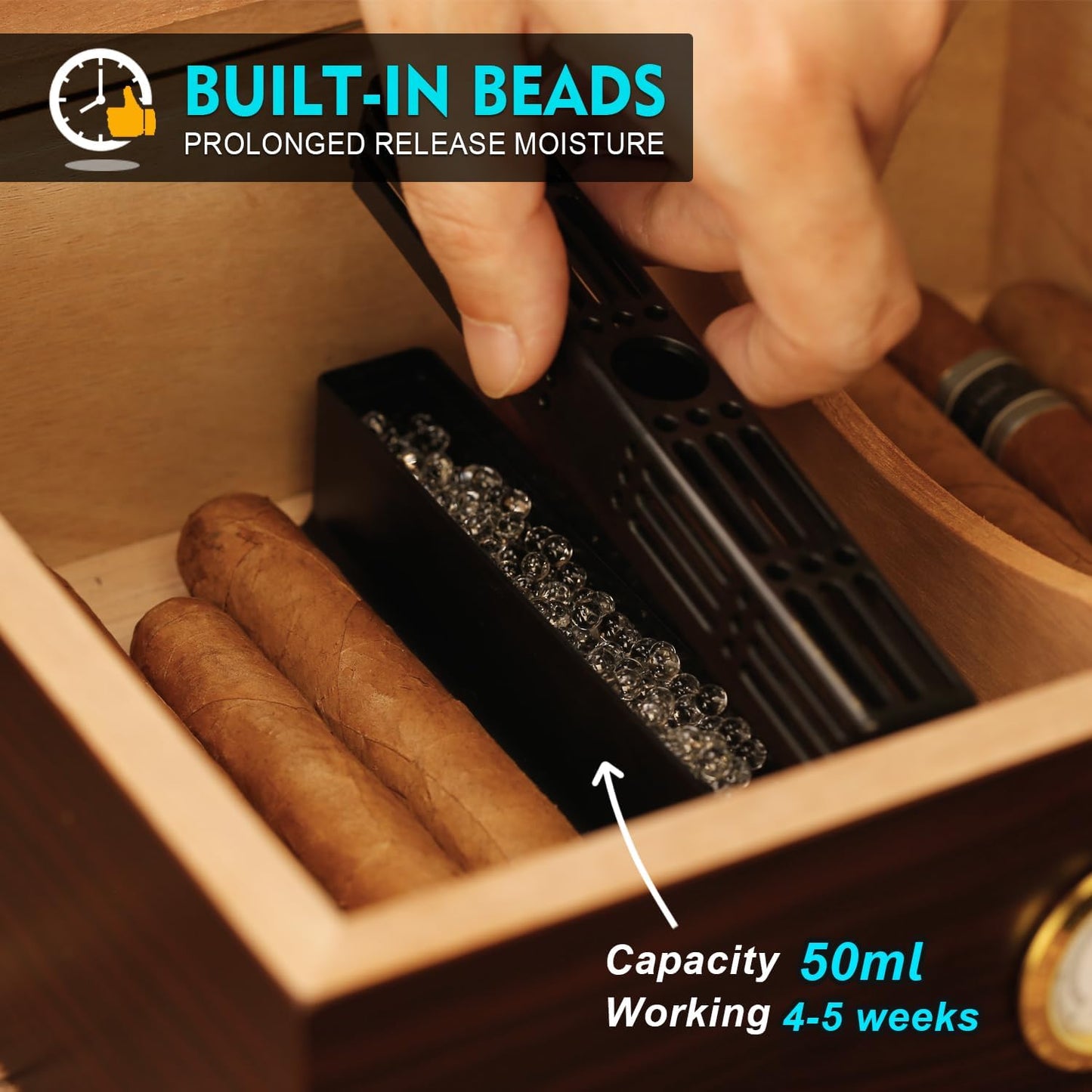 Zigarren Befeuchter Kit für Humidor, Schwarz Kit