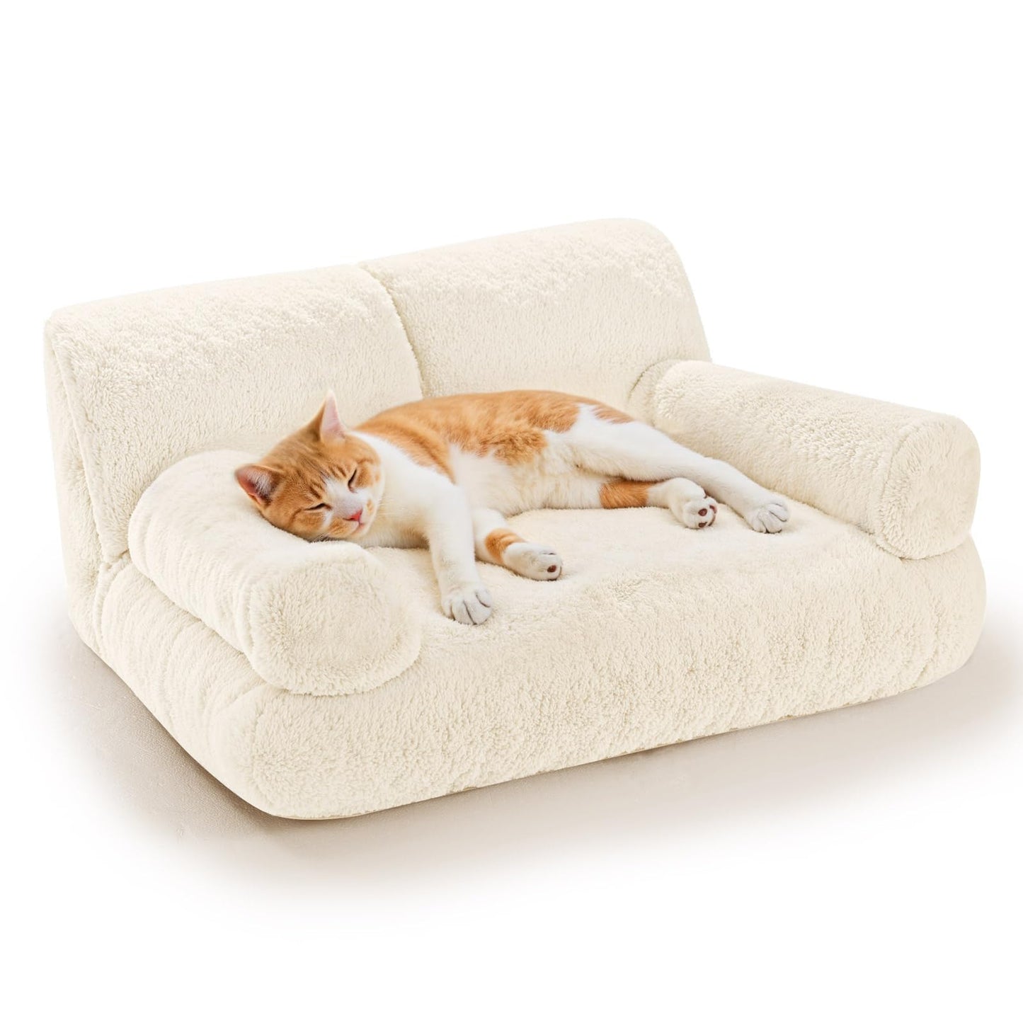 Orthopädisches Katzen- und Hundesofa mit abnehmbarem Bezug, Milky white 1