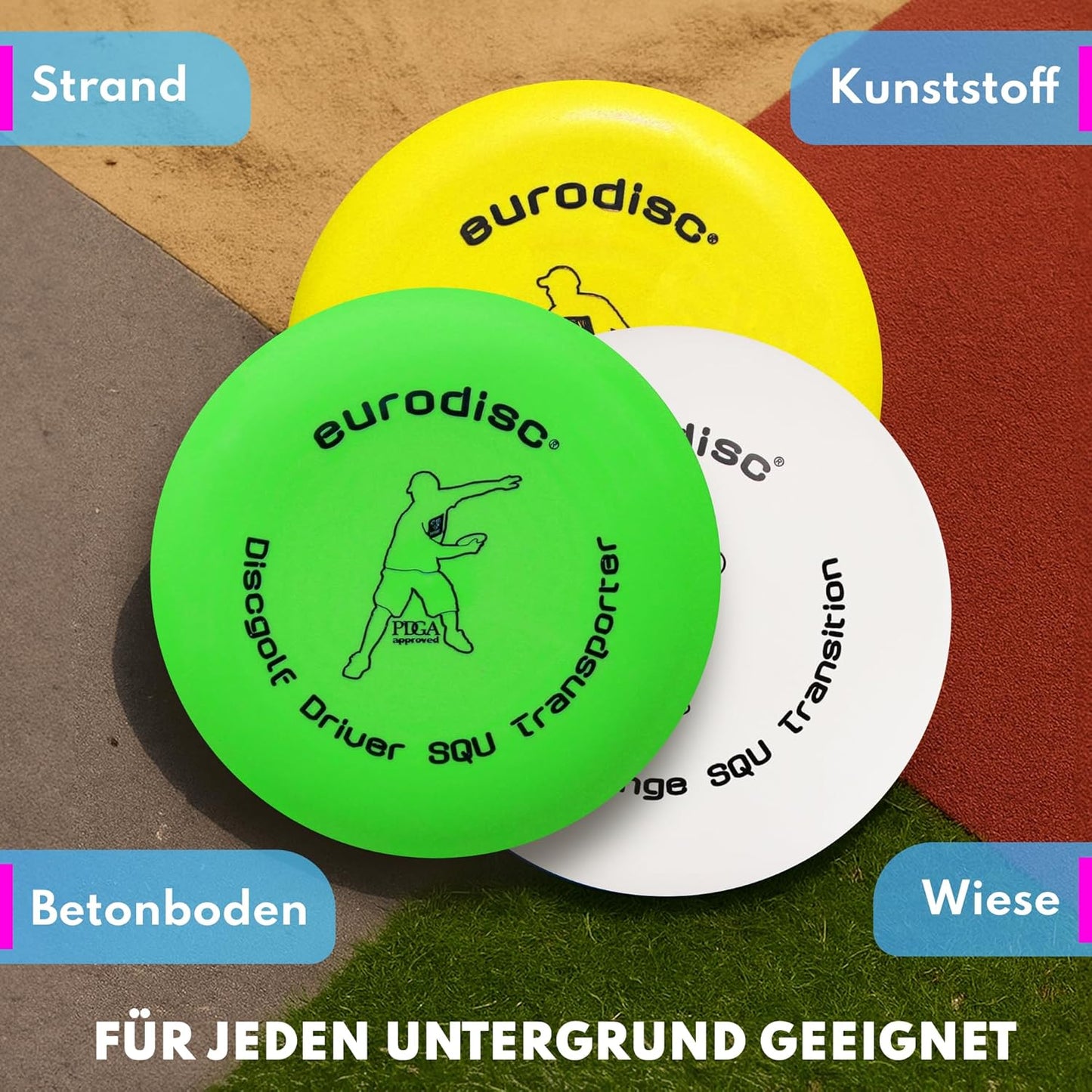 Nightglow Organic Disc-Golf Einsteiger-Set mit Putter, Midrange, Driver, Einsteiger Starter Set