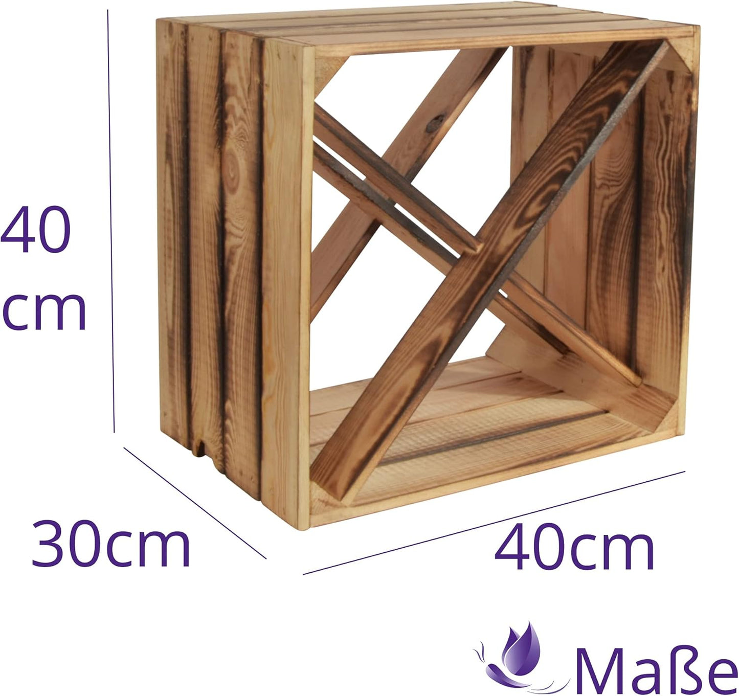Weinregal aus Holz, 3 X Geflammt Regal