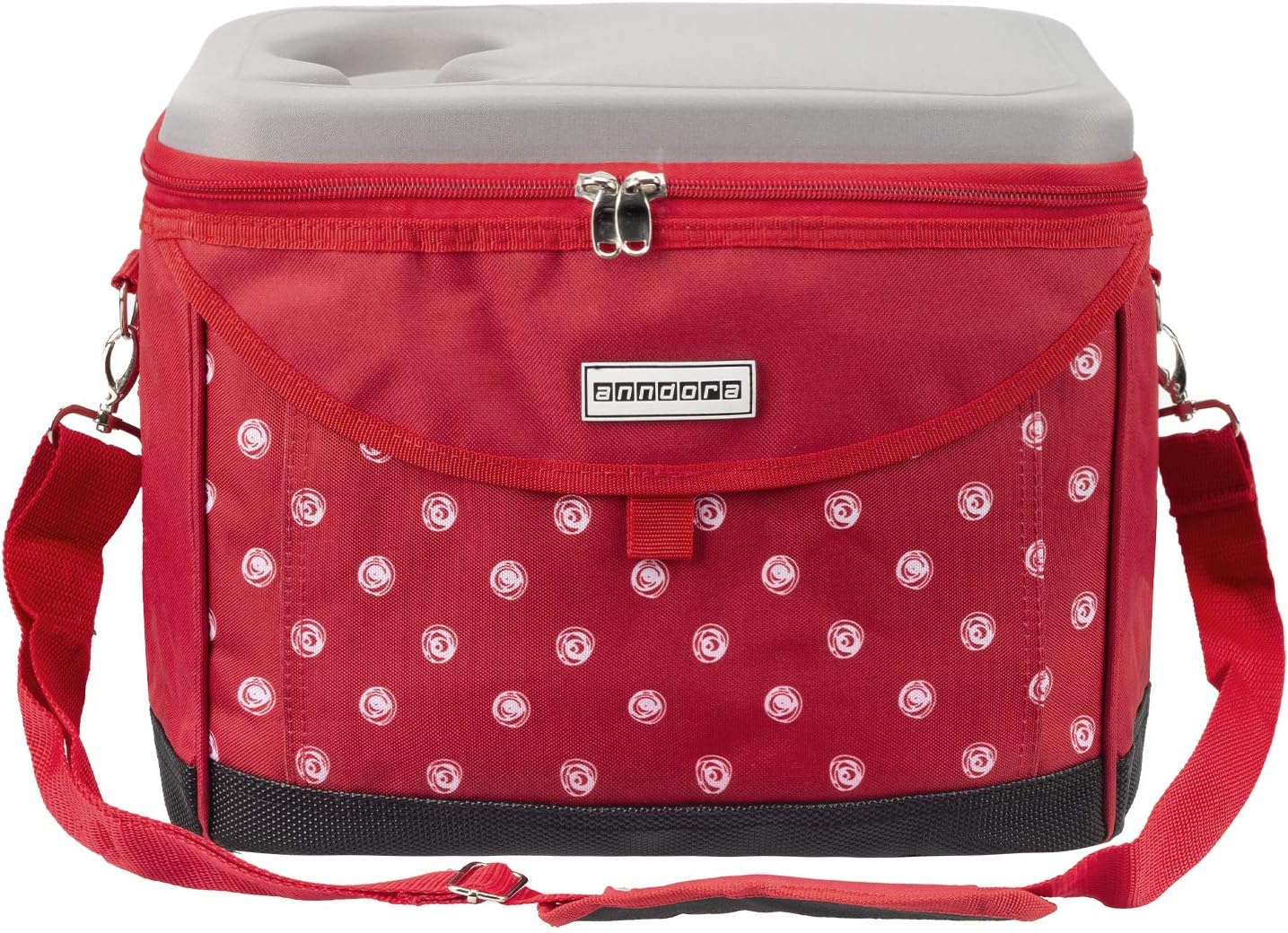 ‎TW-1885-245 Kühltasche mit Getränkehalter, Rot Weiss Gepunktet