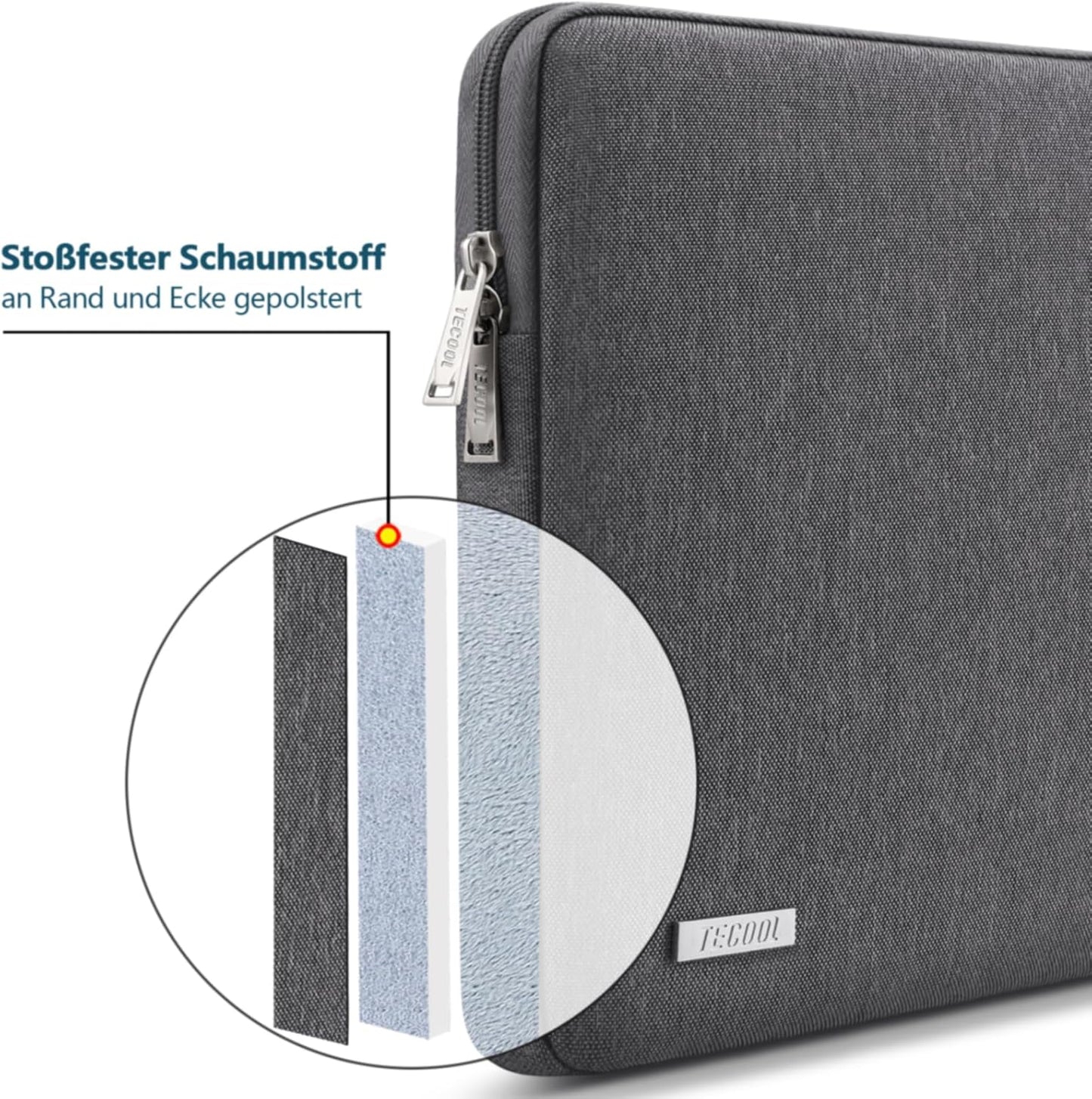 Wasserdichte Laptoptasche, 14 inch Dunkelgrau
