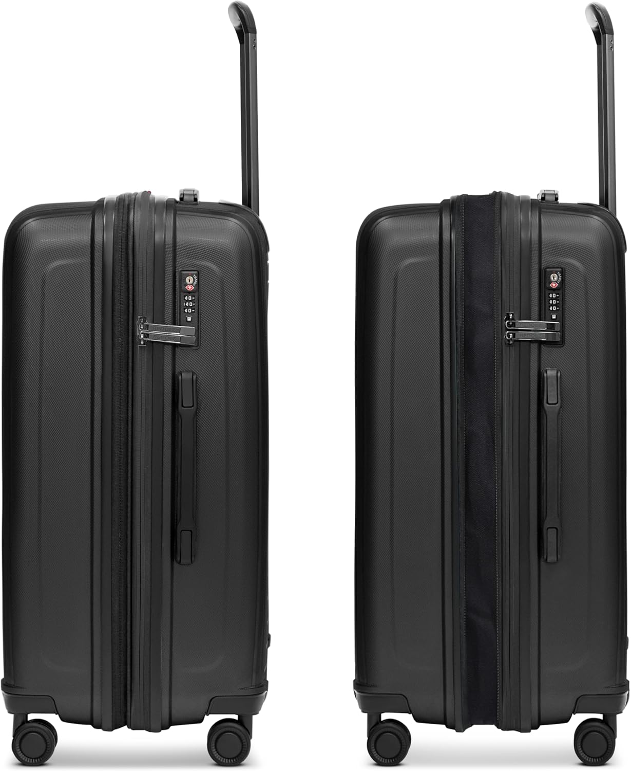 Essentials 14: 3-teiliges Hartschalenkoffer-Set mit Dehnfalte, Black Metallic 3-SET Trolley+ erweiterbar
