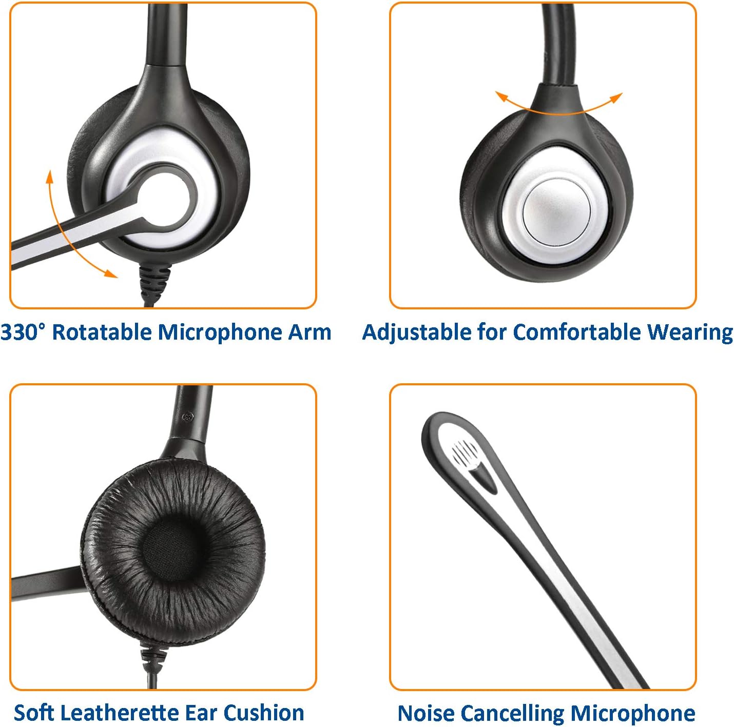 Binaurales Headset mit Noise Cancelling Mikrofon, 3.5mm (Binaural)
