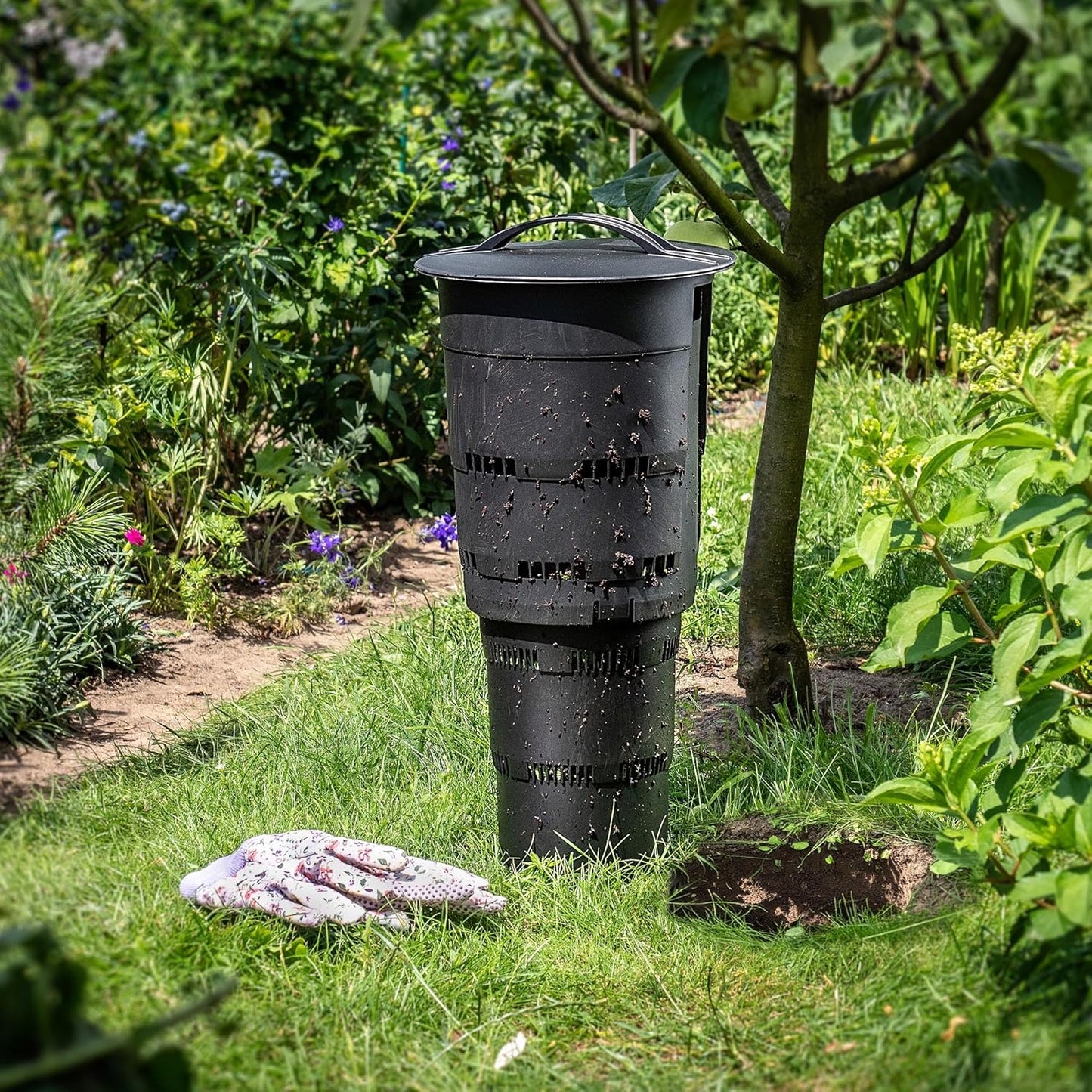 Unterirdischer Gartenkomposter-Set, Schwarz 6 Stück