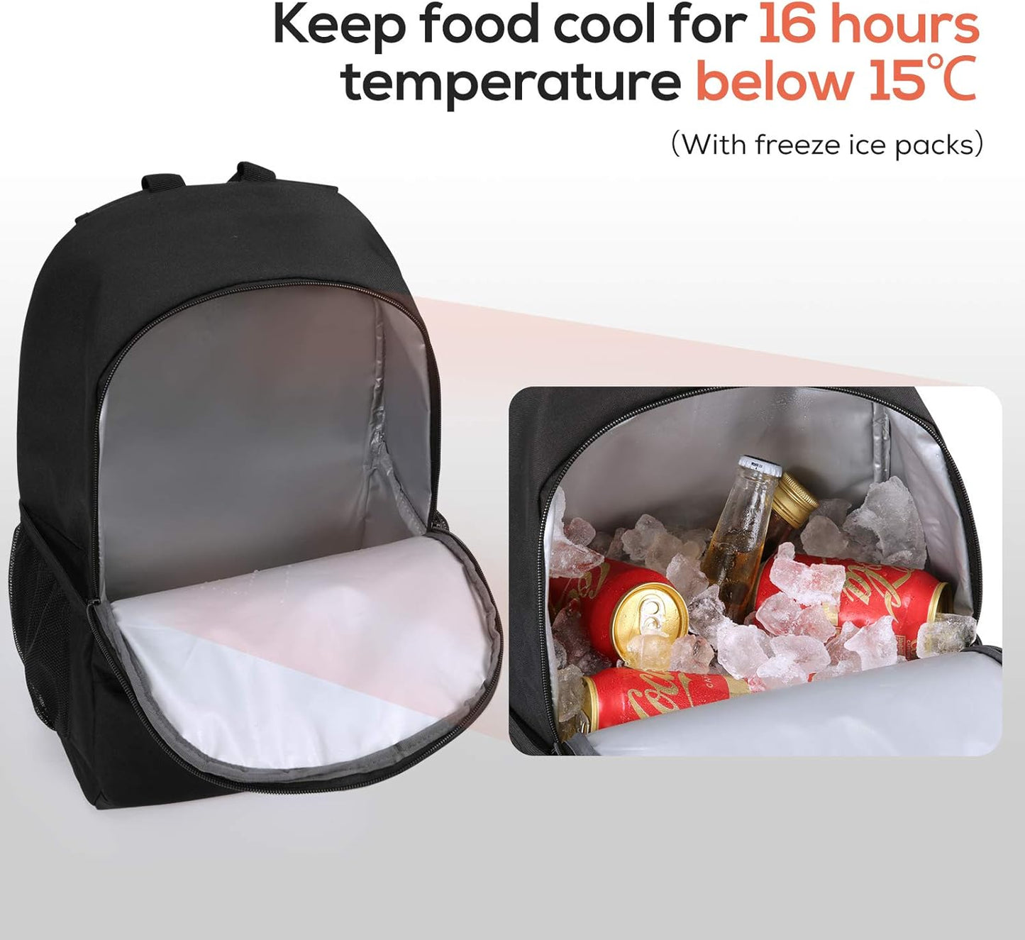 Kühlrucksack, Schwarz