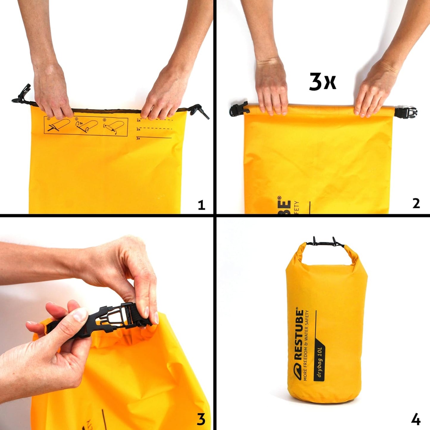 Wasserdichter Drybag für Reisen & Wasseraktivitäten (20L), Yellow 20L
