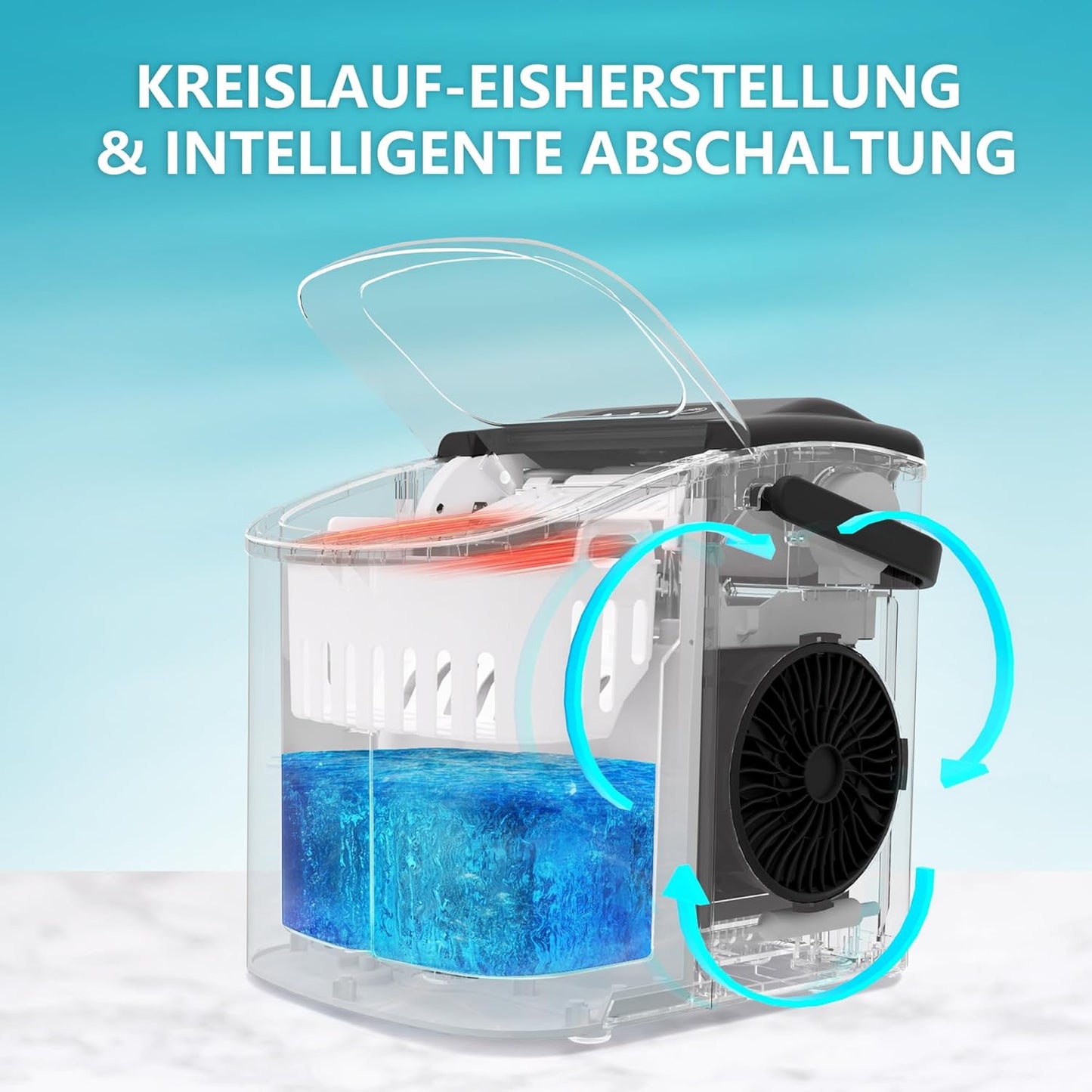 Eiswürfelmaschine, 1.2L / Edelstahl-12KG