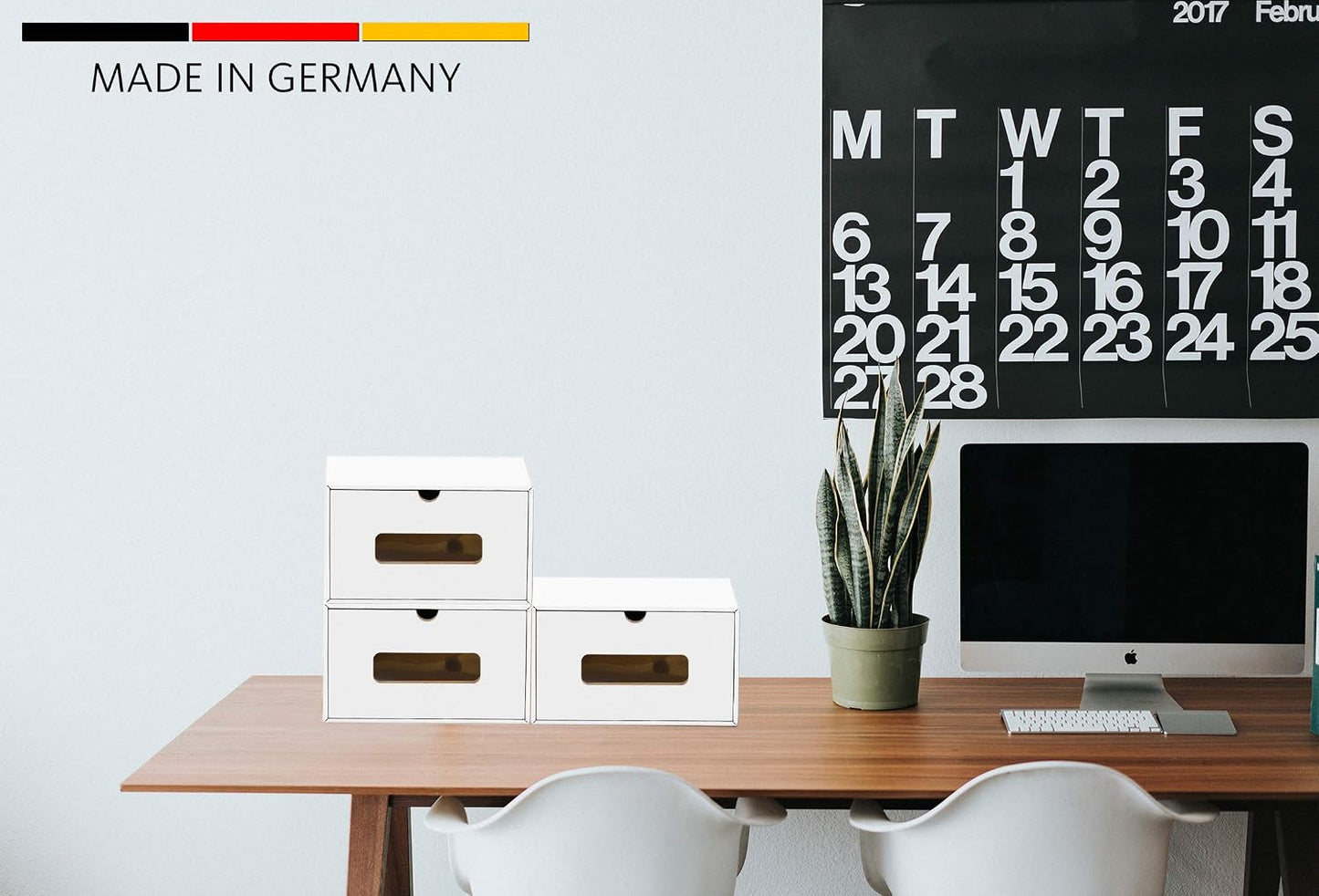Schuhaufbewahrung Box-Set mit Sichtfenster (20 Stück), 20er Set Weiss