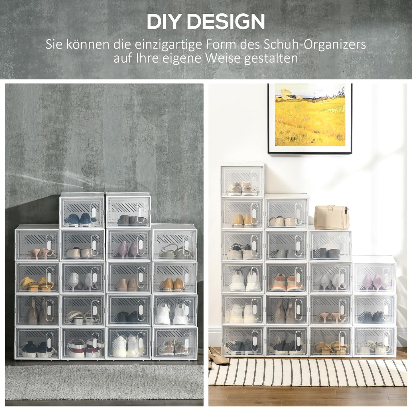 DIY Schuhschrank Kunststoff Transparent, 18