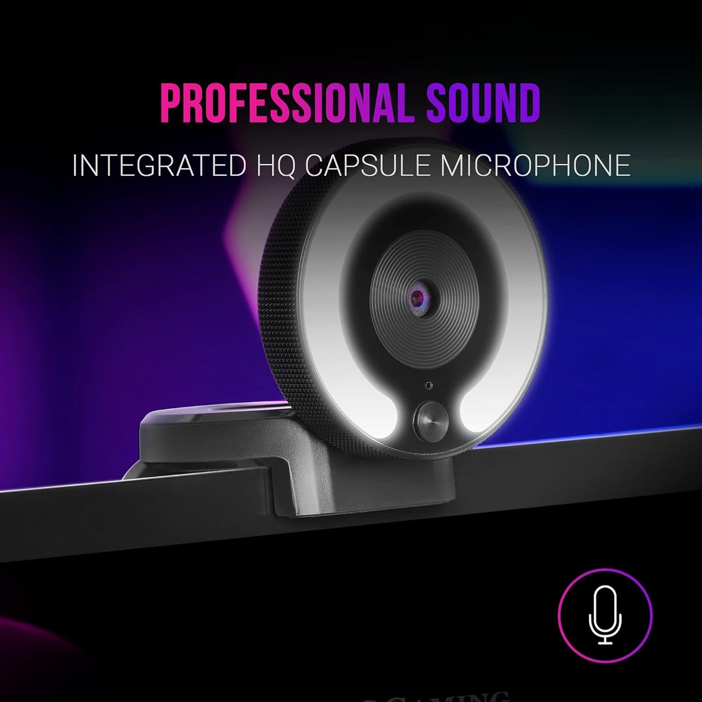 Full HD Webcam MWPRO mit Mikrofon und Beleuchtungsring, MWPRO